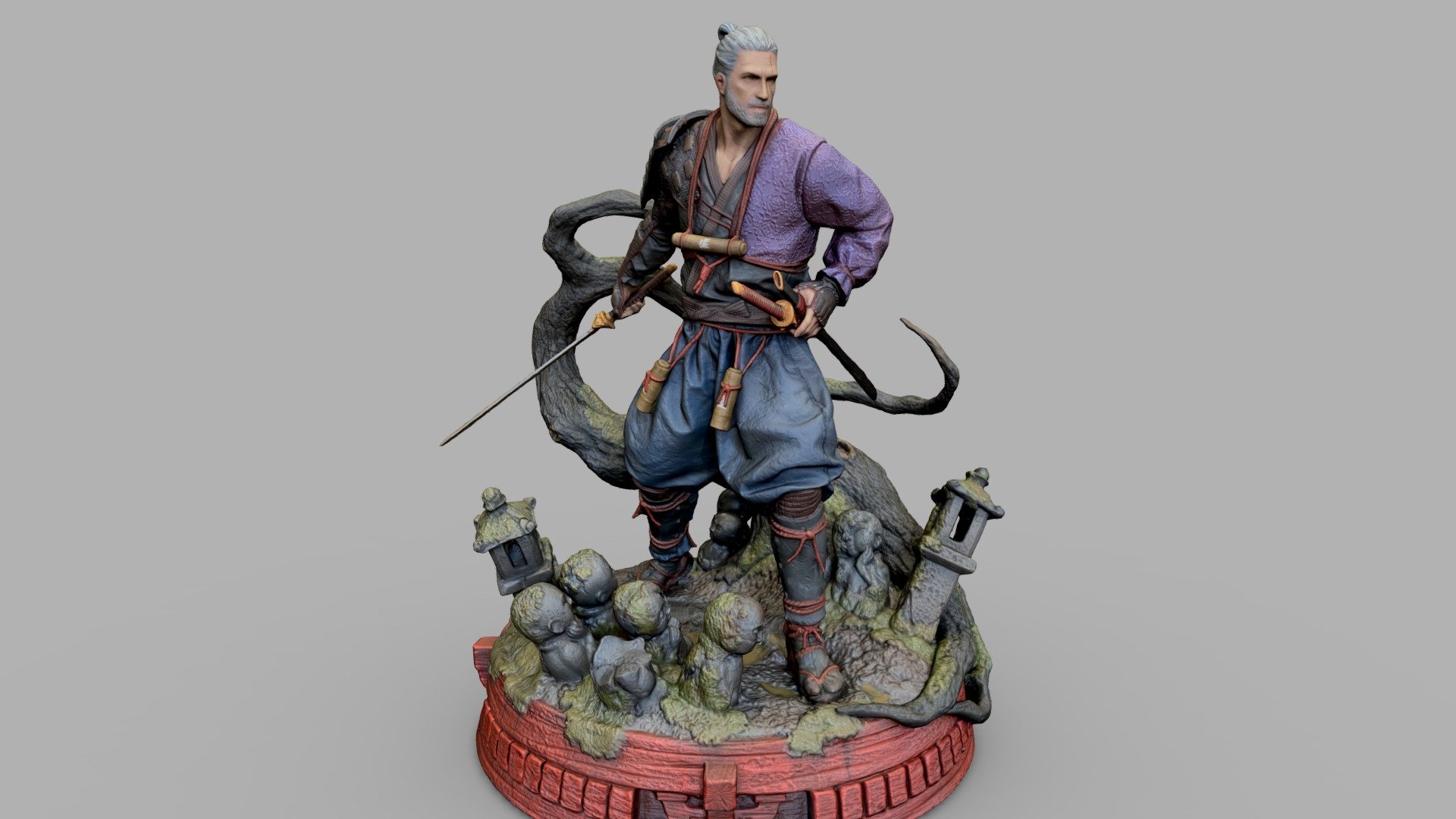 Geralt Ronin — Lone Wolf Figure 3d model