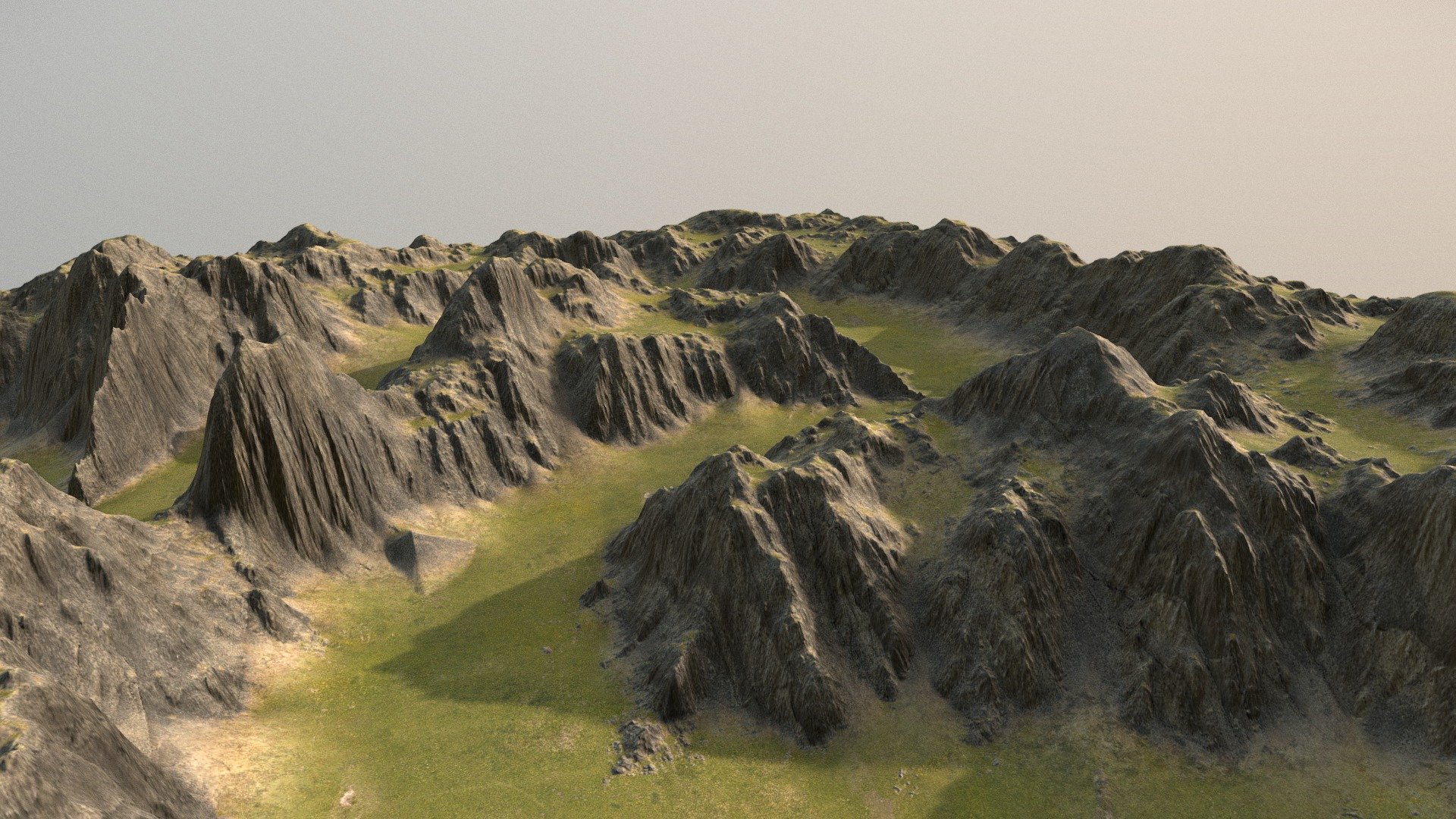 Valley Mountain Path 3d model