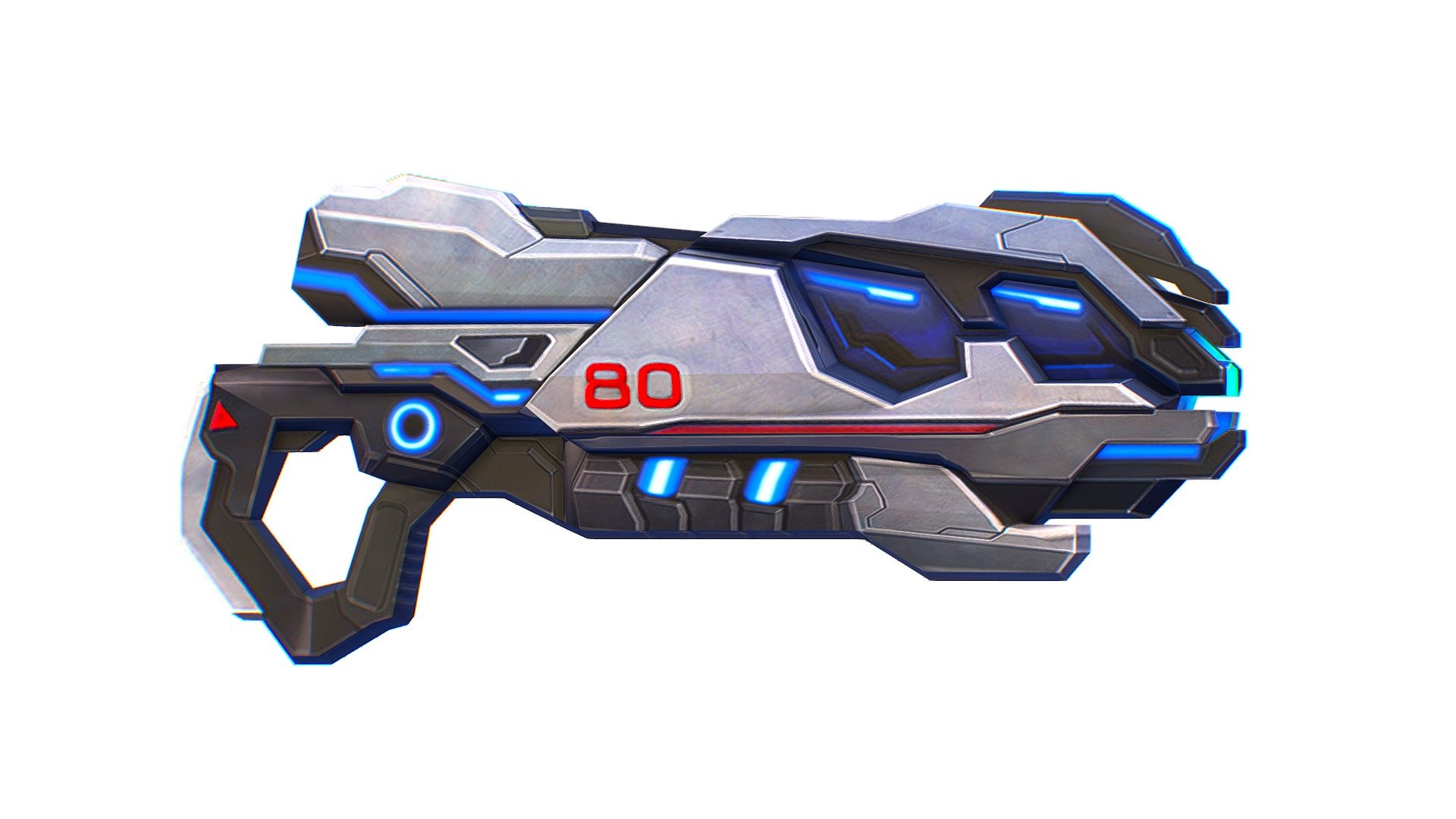 LowPoly Sci-Fi Cartoon Assault Blaster Future 3d model