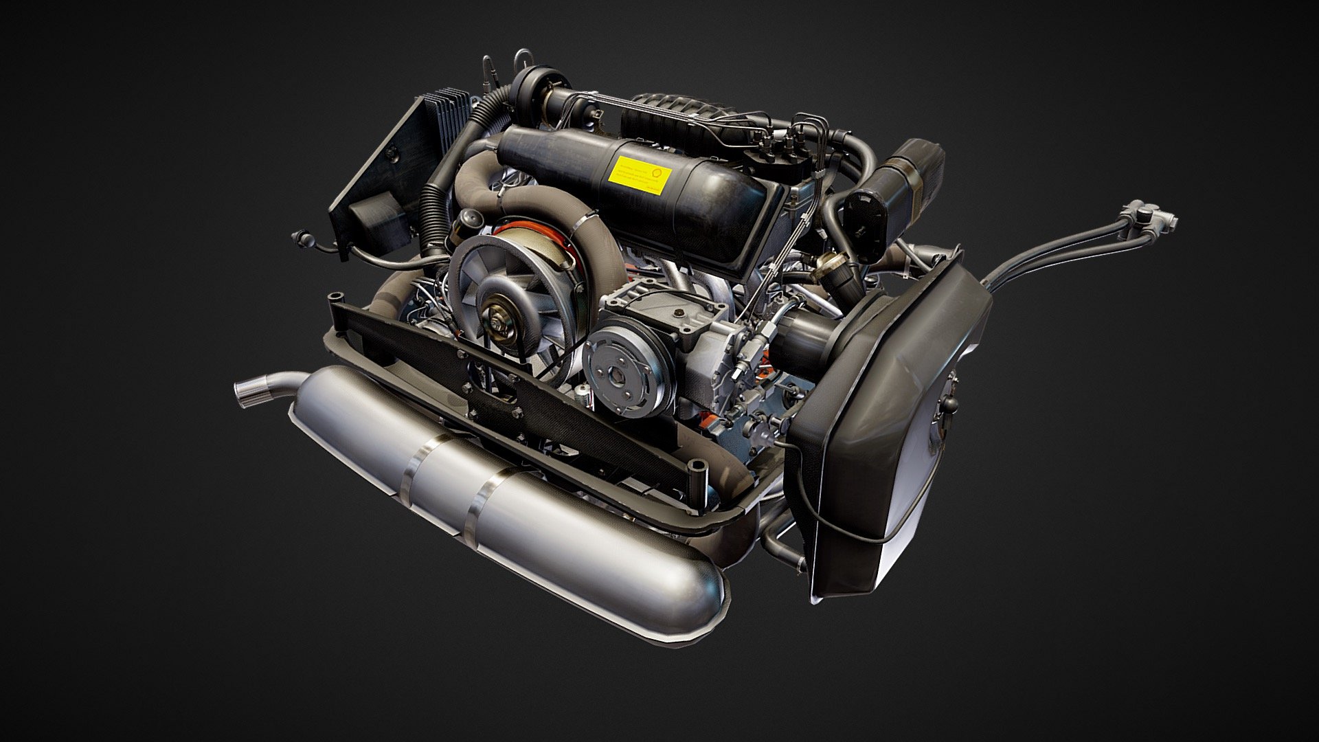 Porsche 911 SC Engine with 915 Gearbox 3d model