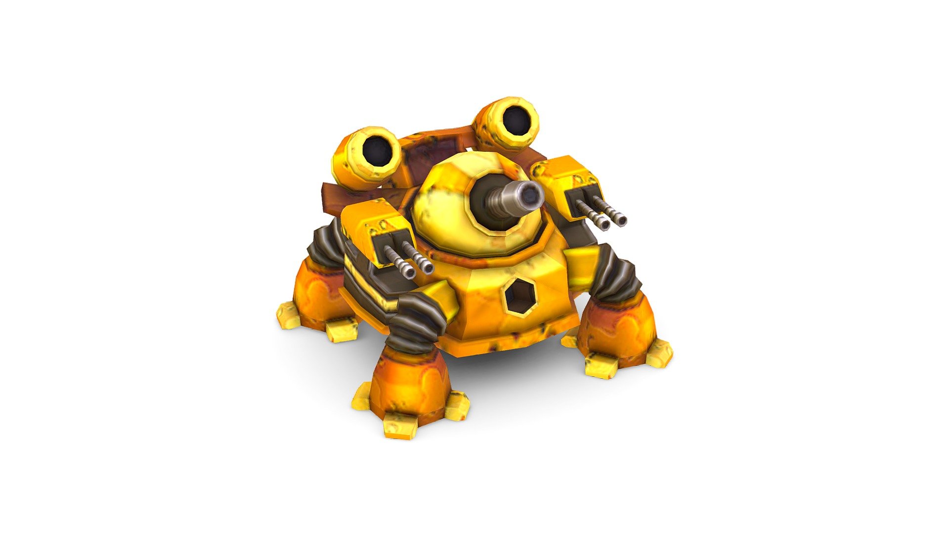 lowpoly 3d model cartoon robot tank 3d model