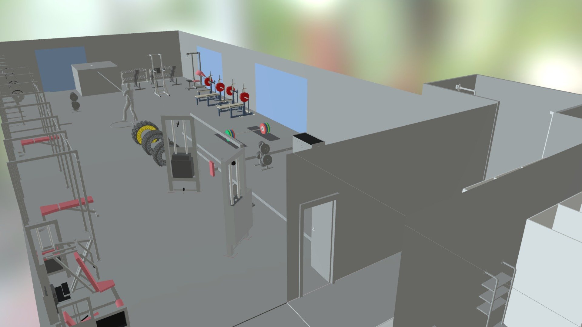 Powerlifting, Weightlifting, Strongman Gym 3d model