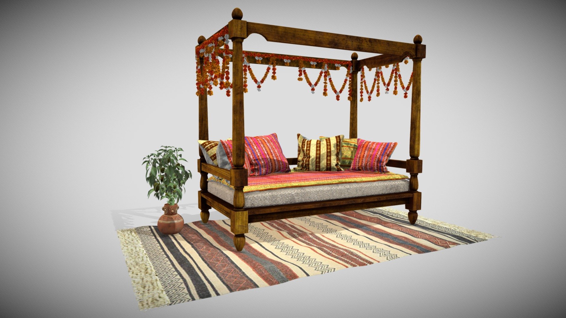 India Sofa 3d model