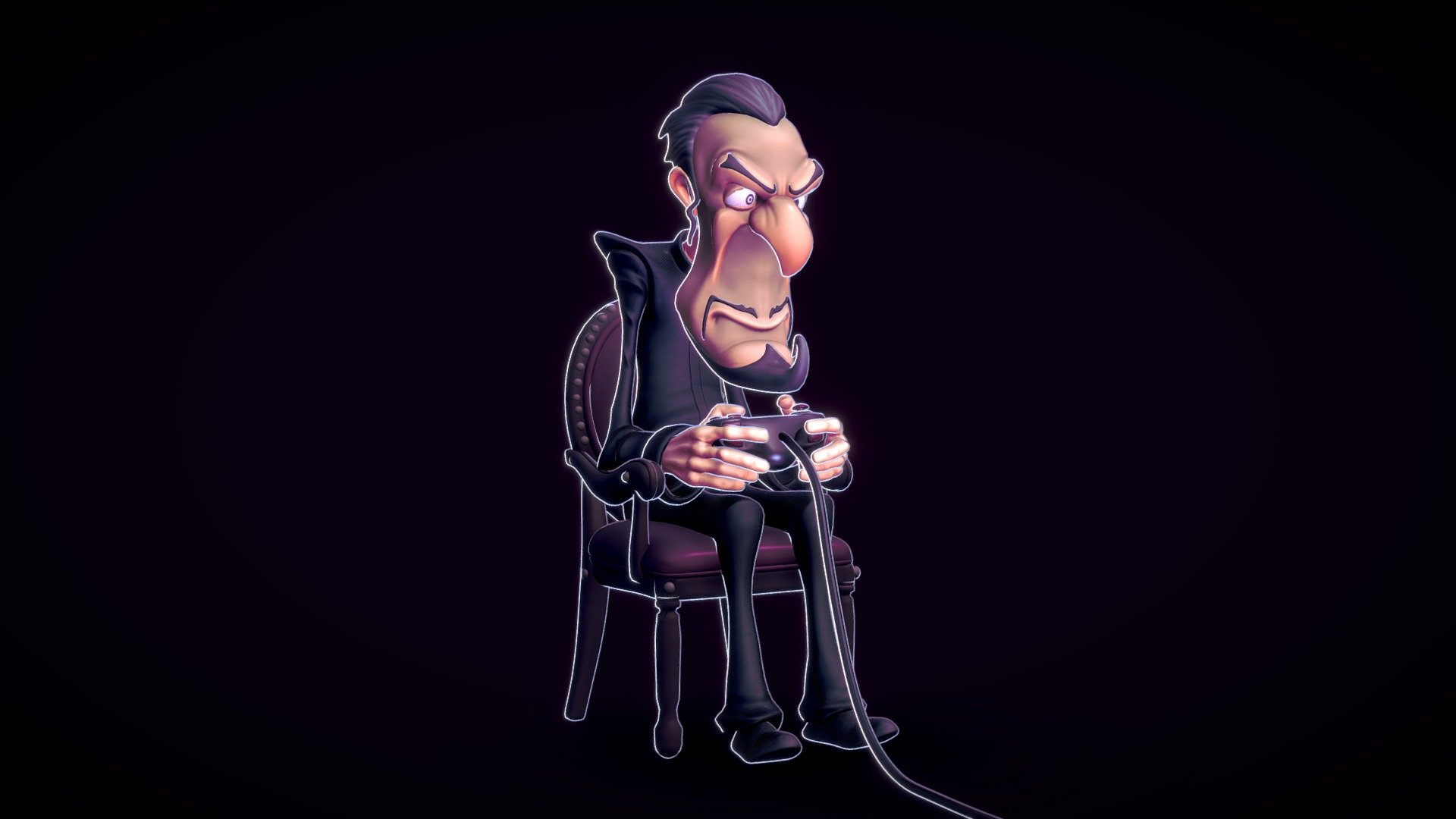 villain gamer 3d model