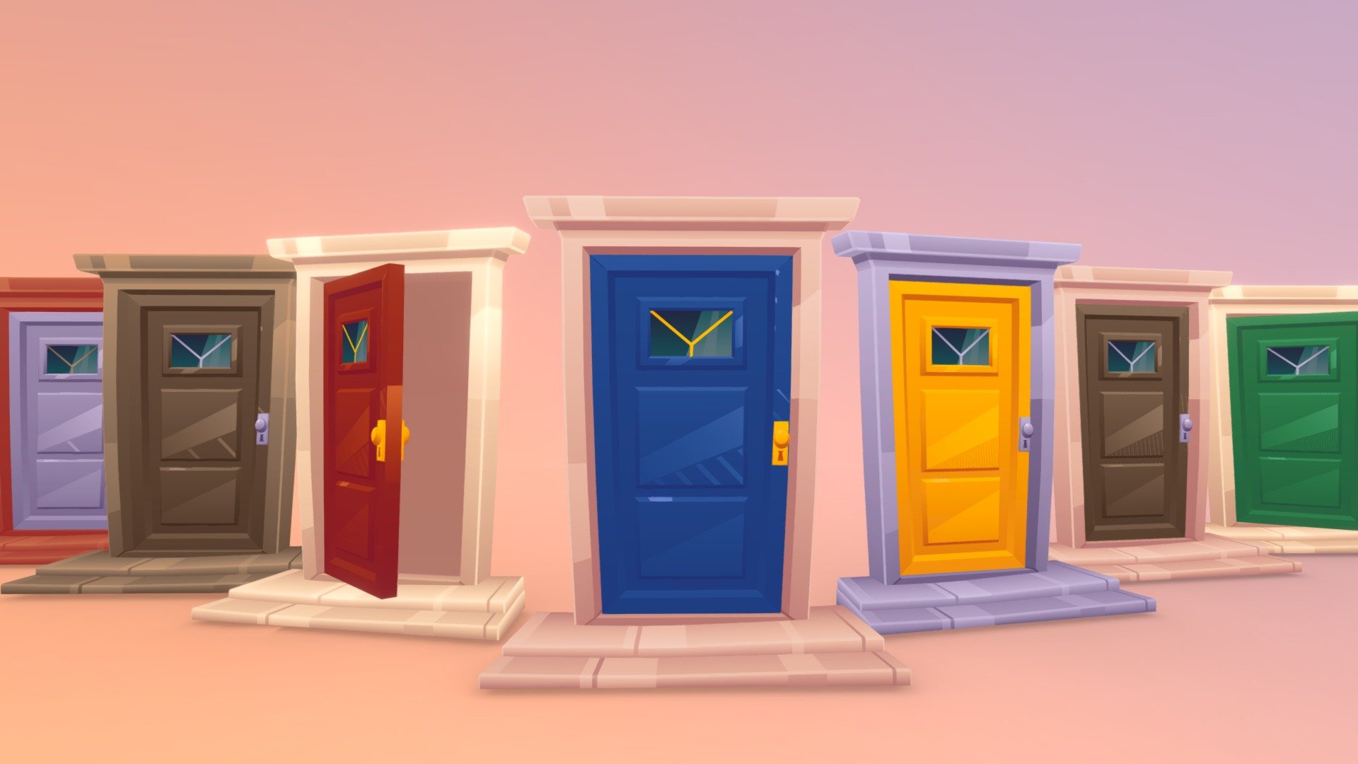 Stylized Doors 3d model