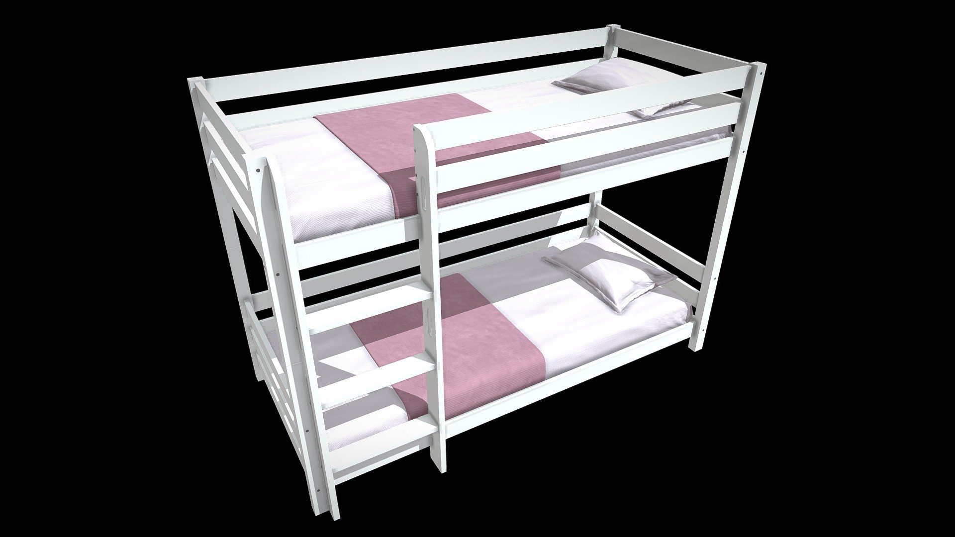 Double Deck Kids Bed 3d model