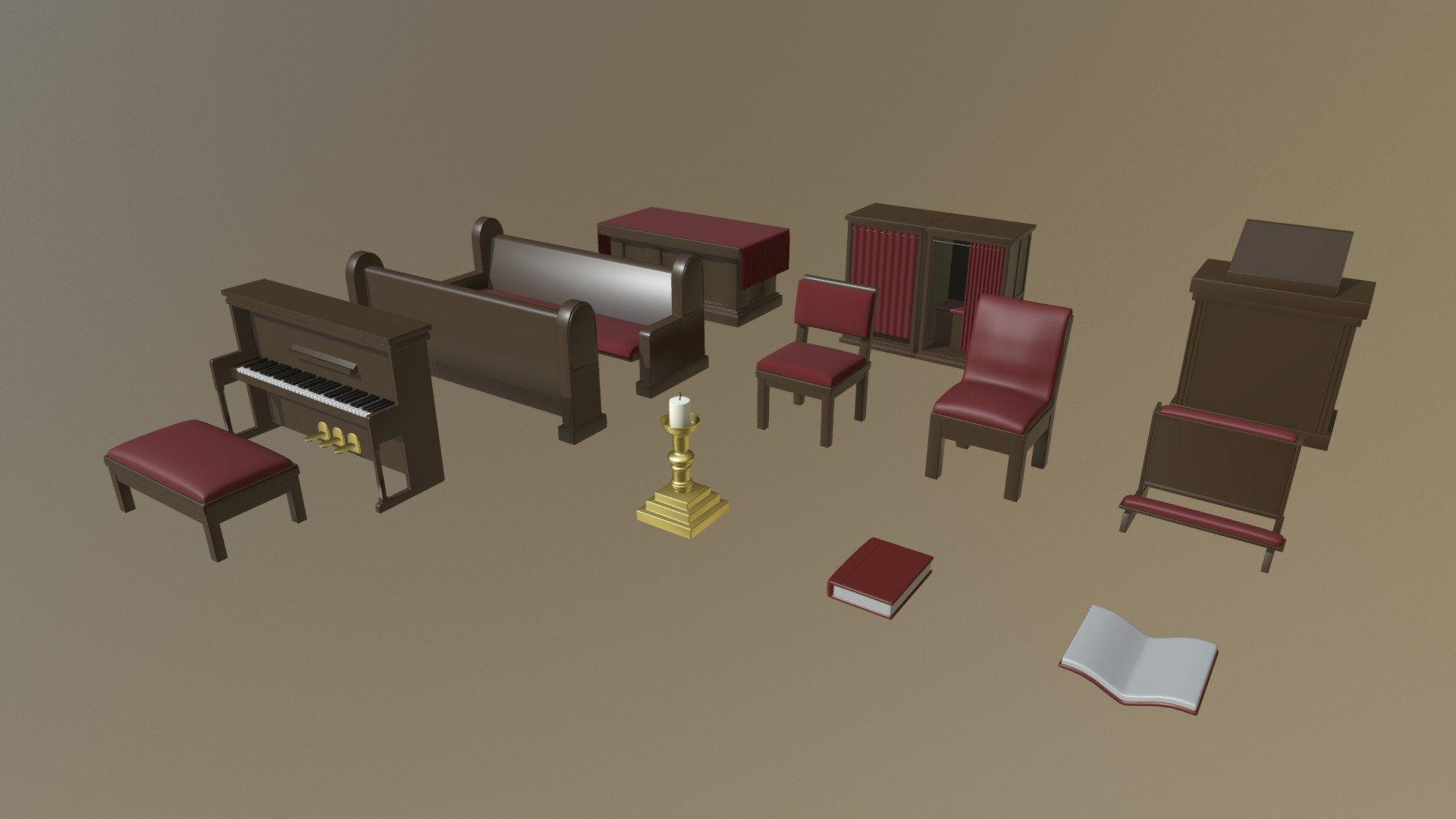 Church Asset Pack V2 3d model