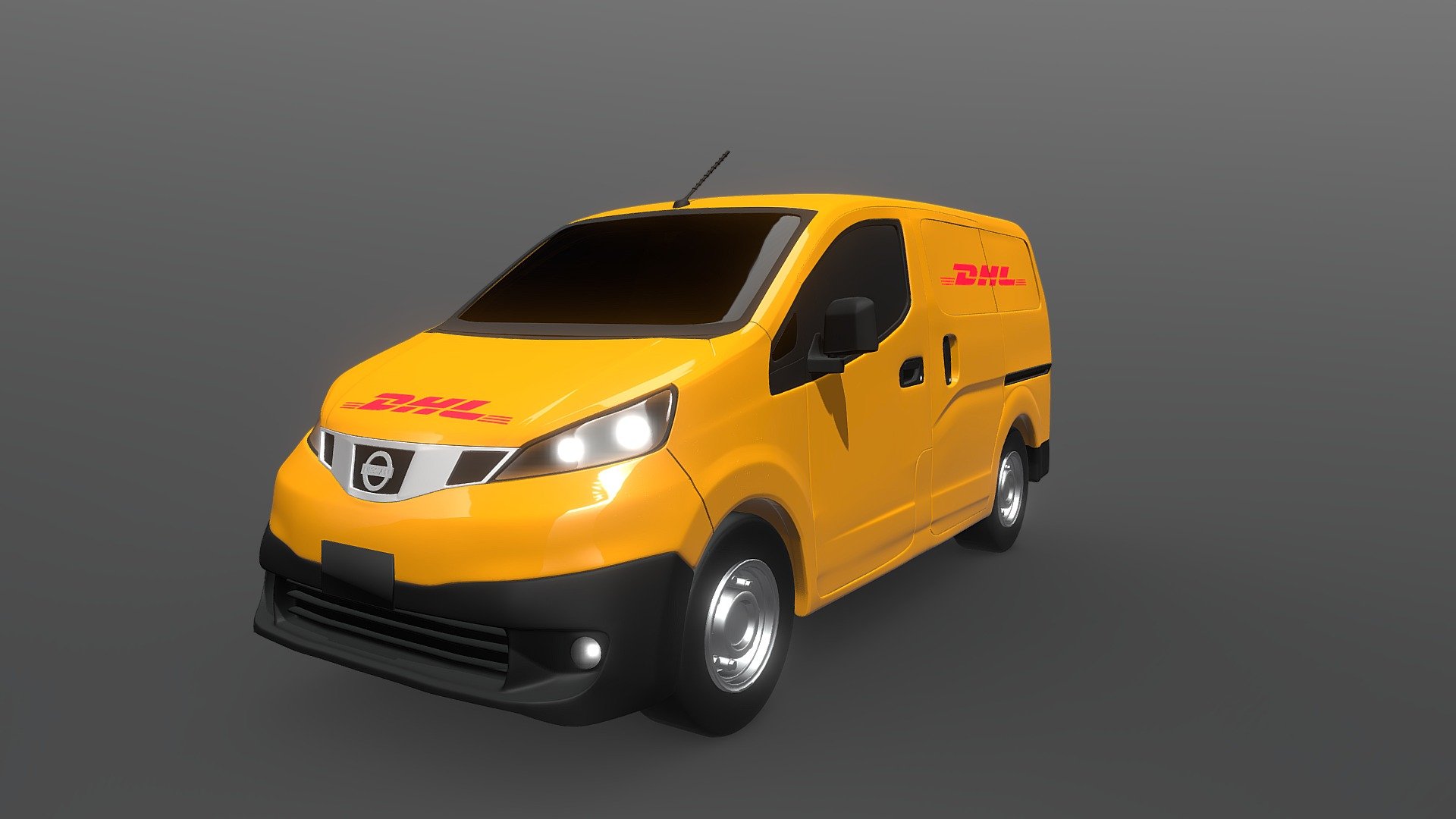 Dhl delivery van 3d model