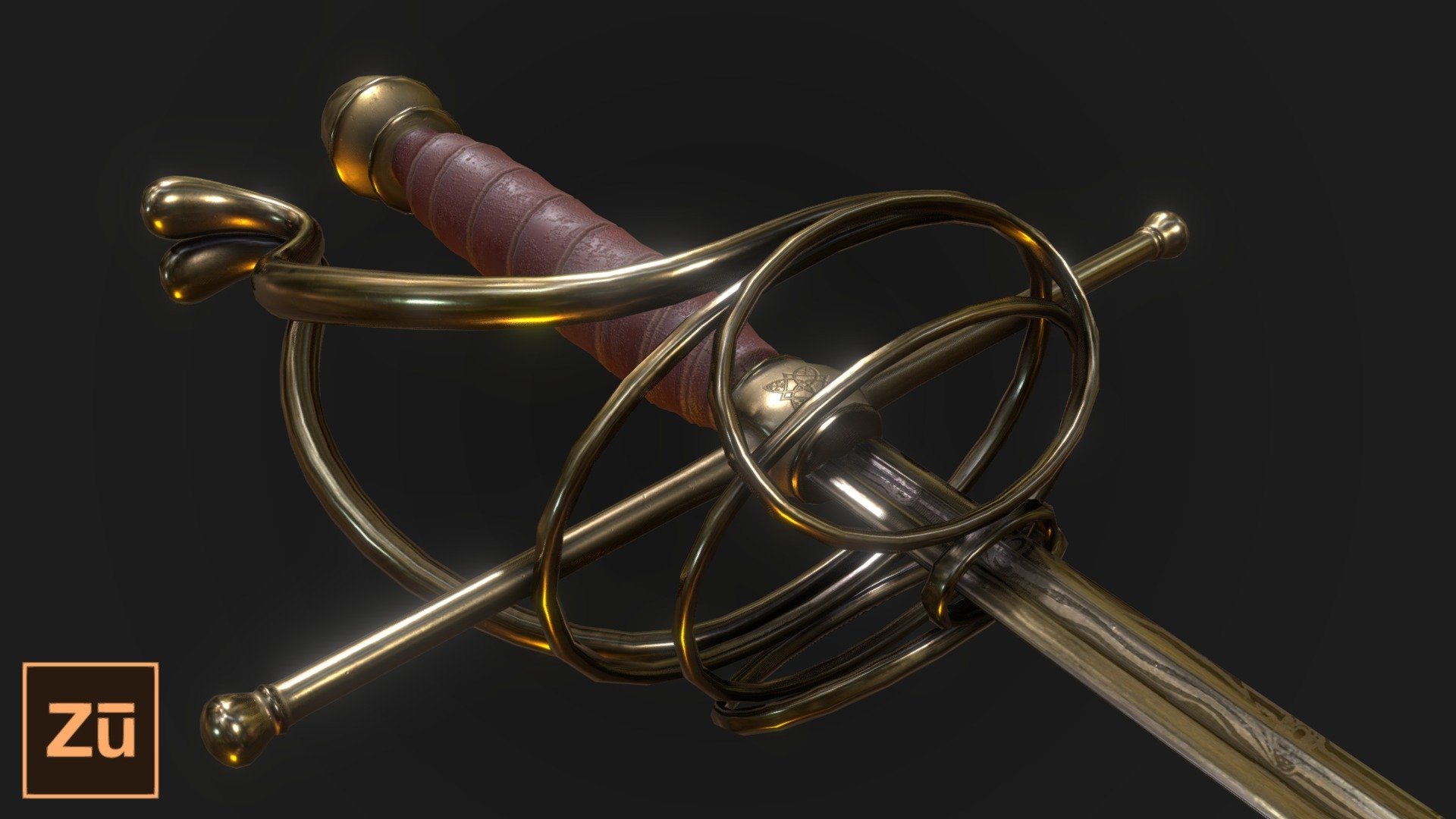 Rapier Sword (Game Ready) 3d model