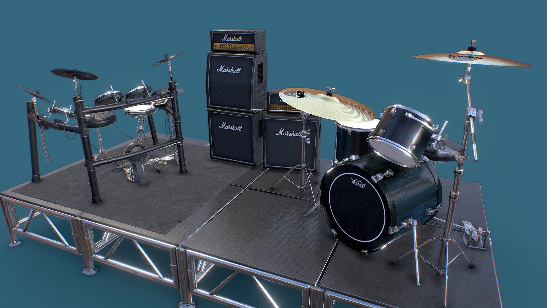 Just a Couple of Drum kits 3d model