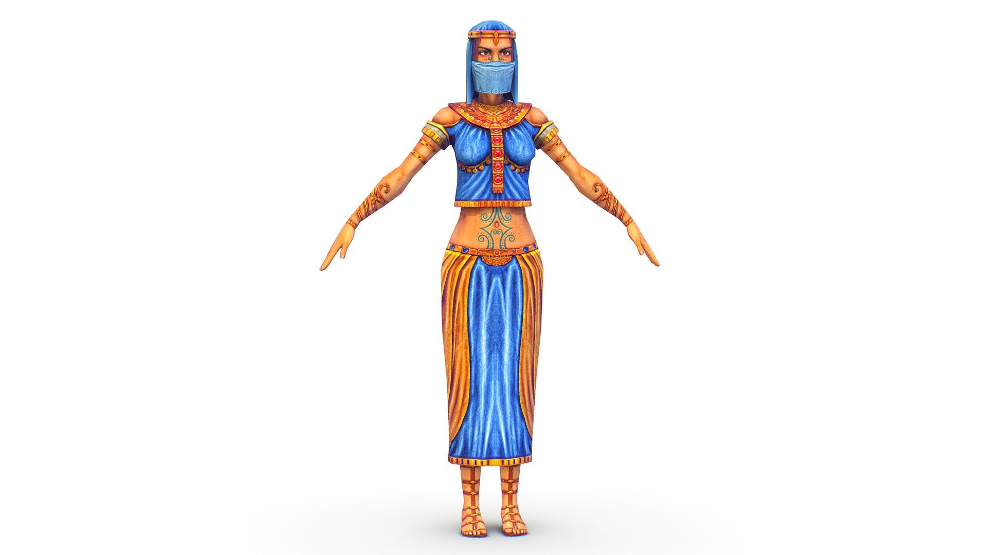 Arab dancer in national costume 3d model