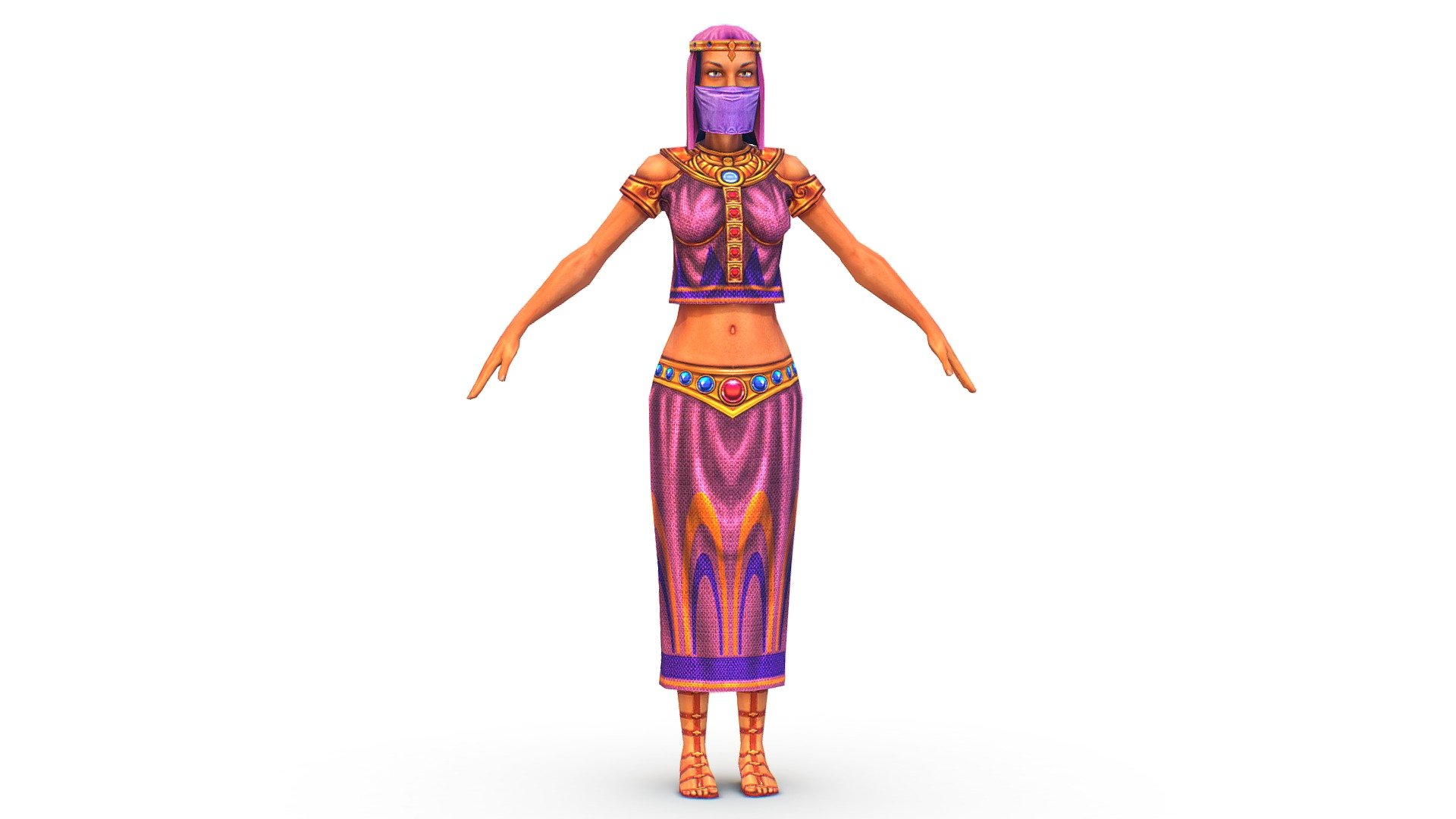 Arab dancer in national costume 3d model