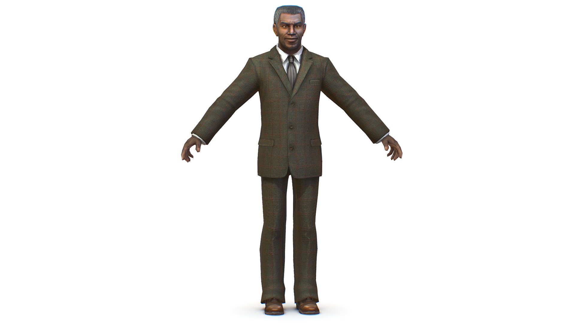 African-American Man in a Suit 3d model