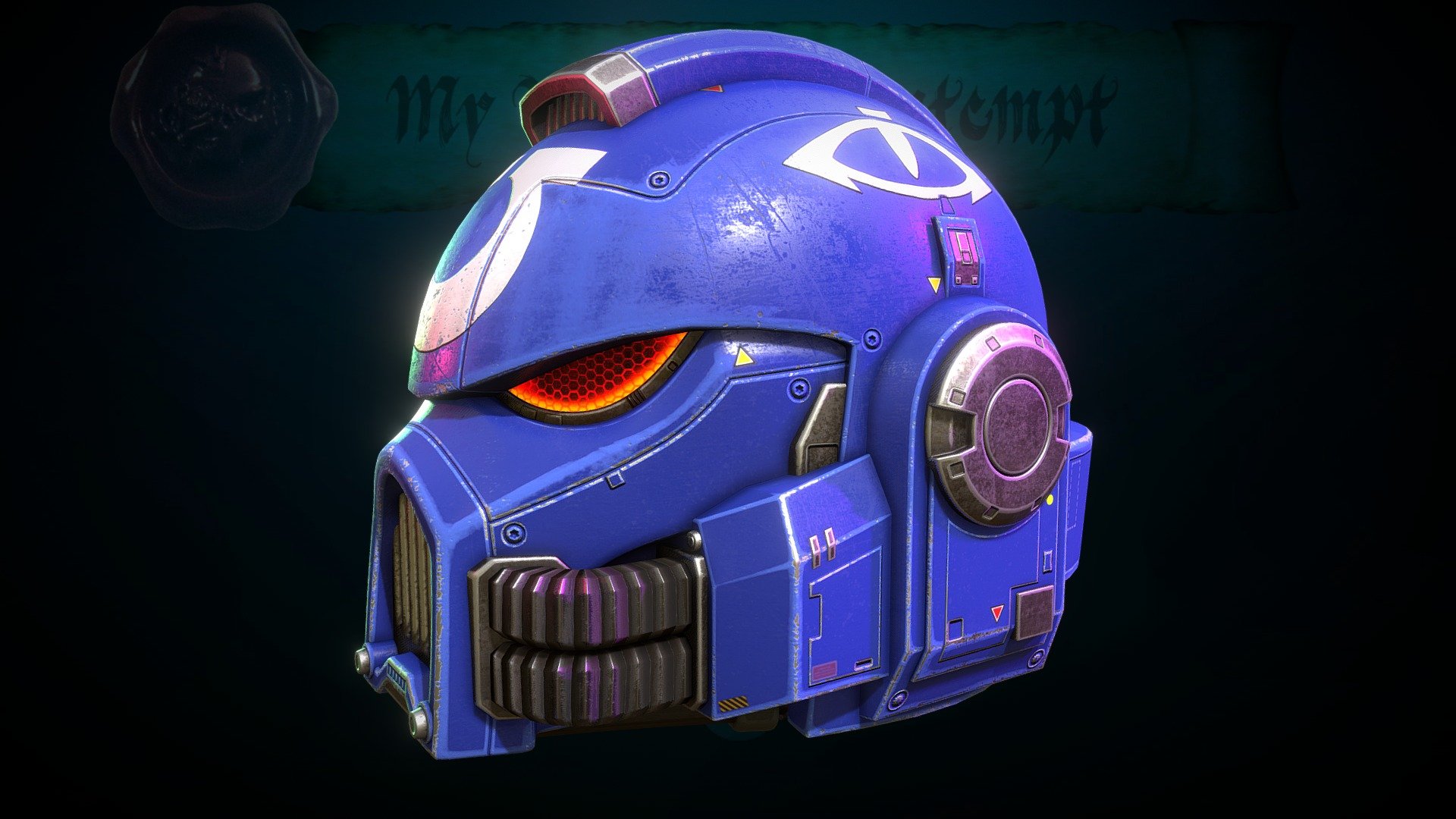 Helmet MK VIII ultramarines 3d model