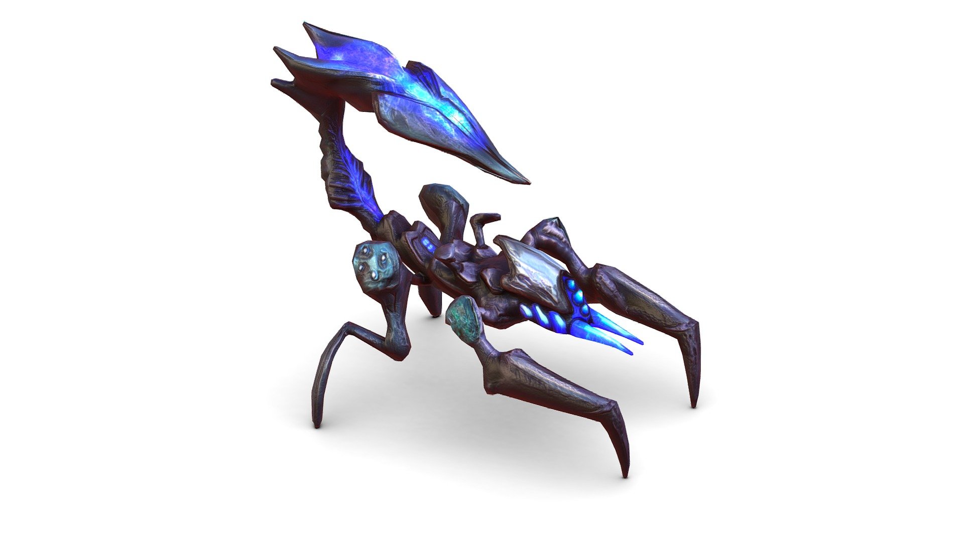 Blue alien UFO mutant scorpion 3d model