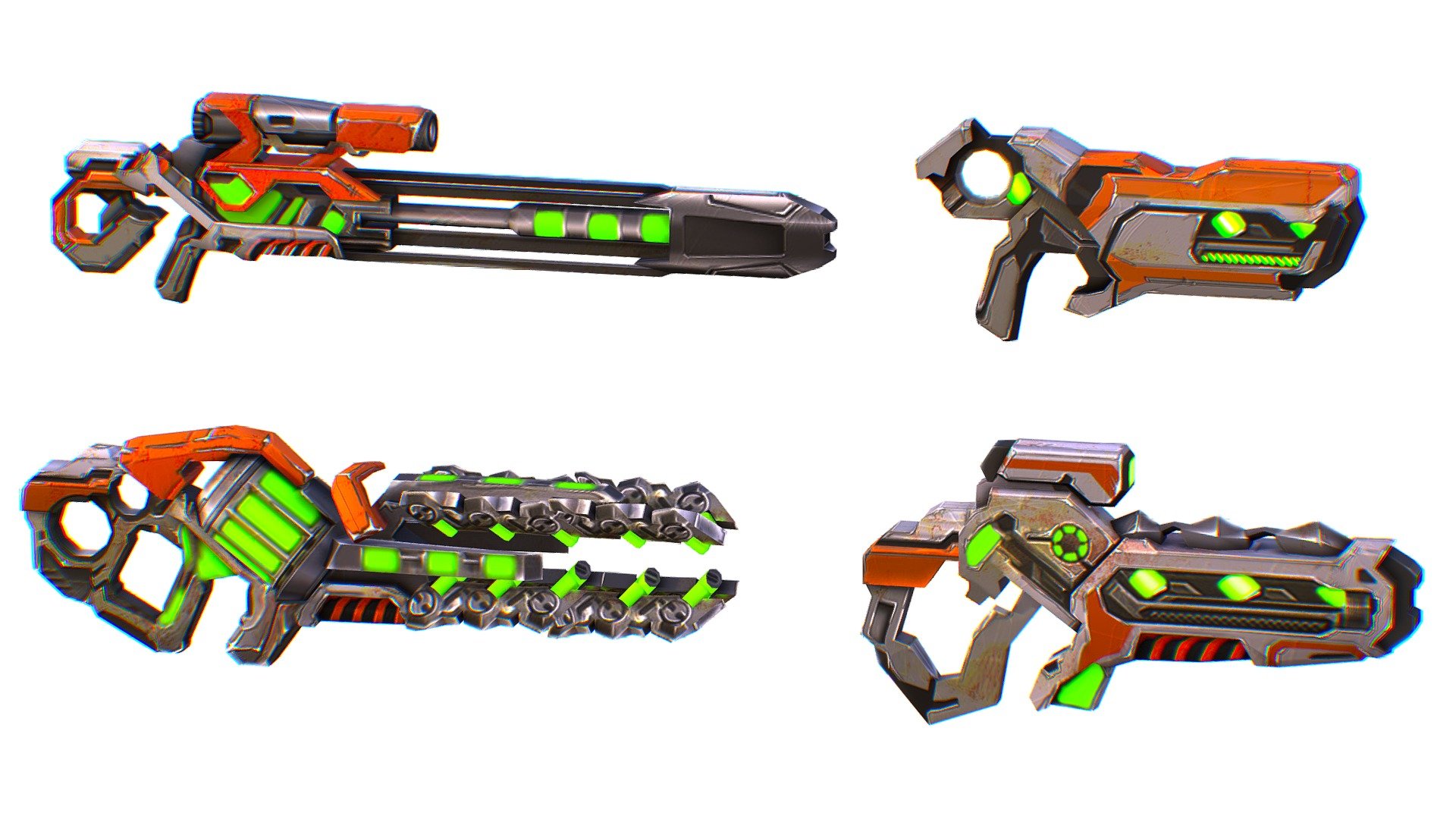 $42 discount Sci-Fi Сartoon Weapons Set 5 3d model