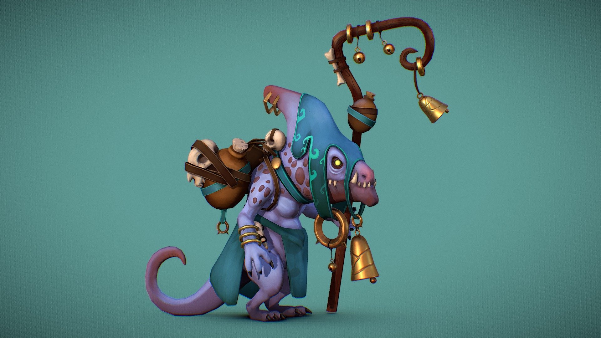 Witch Doctor Lizard 3d model