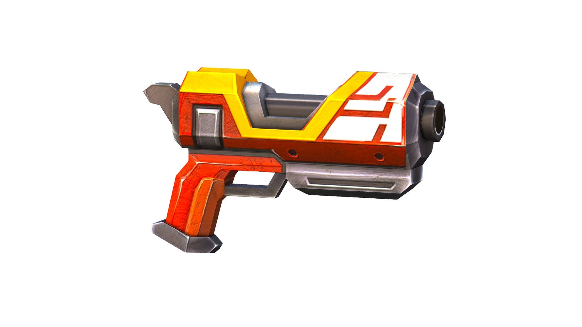 LowPoly Sci-Fi Cartoon Pistol Gun 3d model