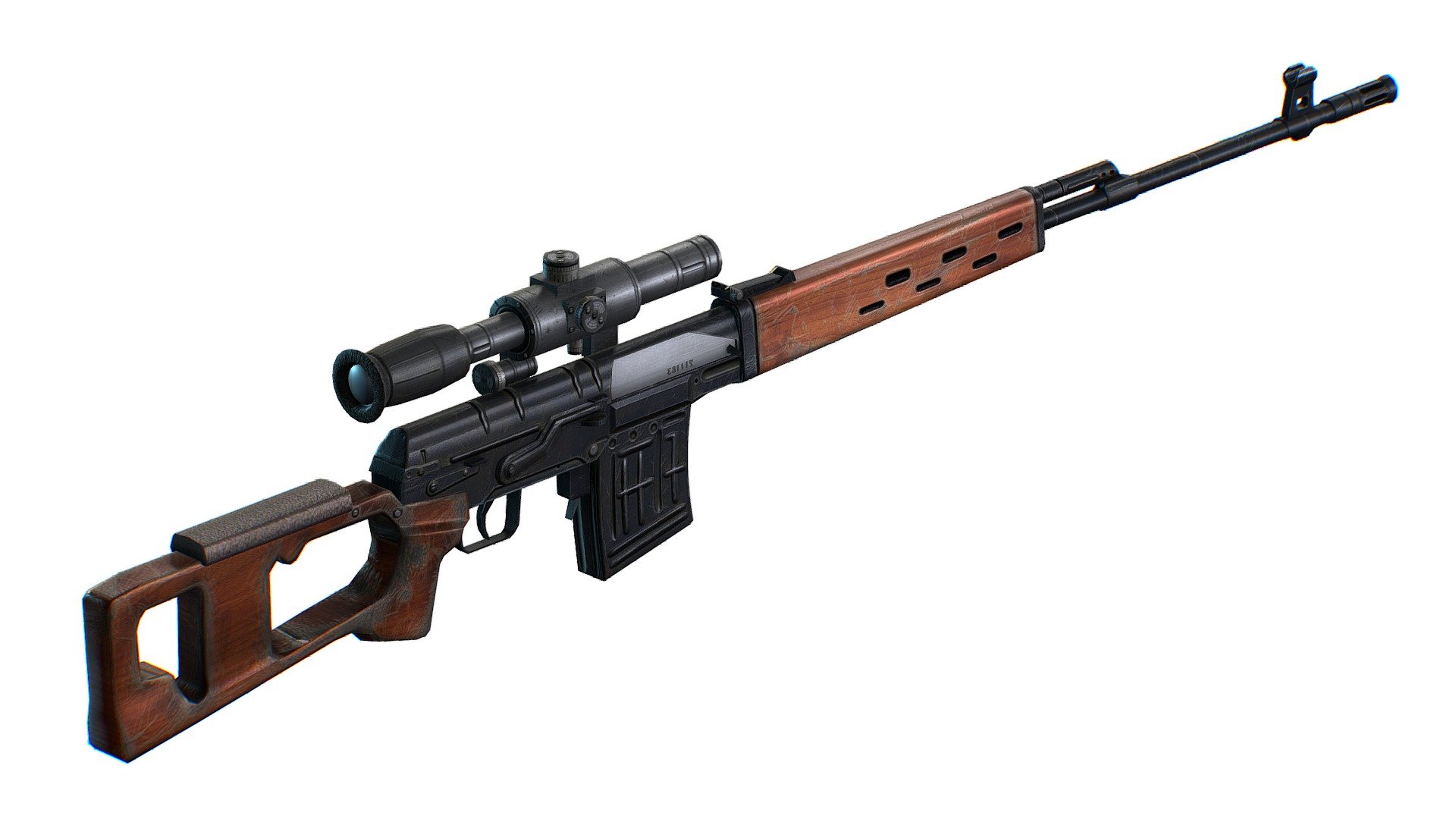 USSR Dragunov Sniper Rifle 3d model