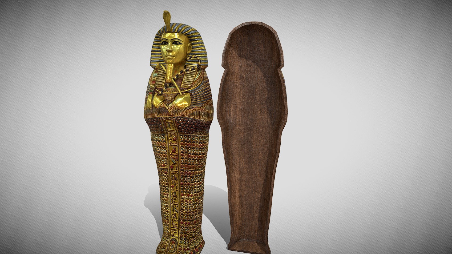 Medhue Egyptian coffin 3d model