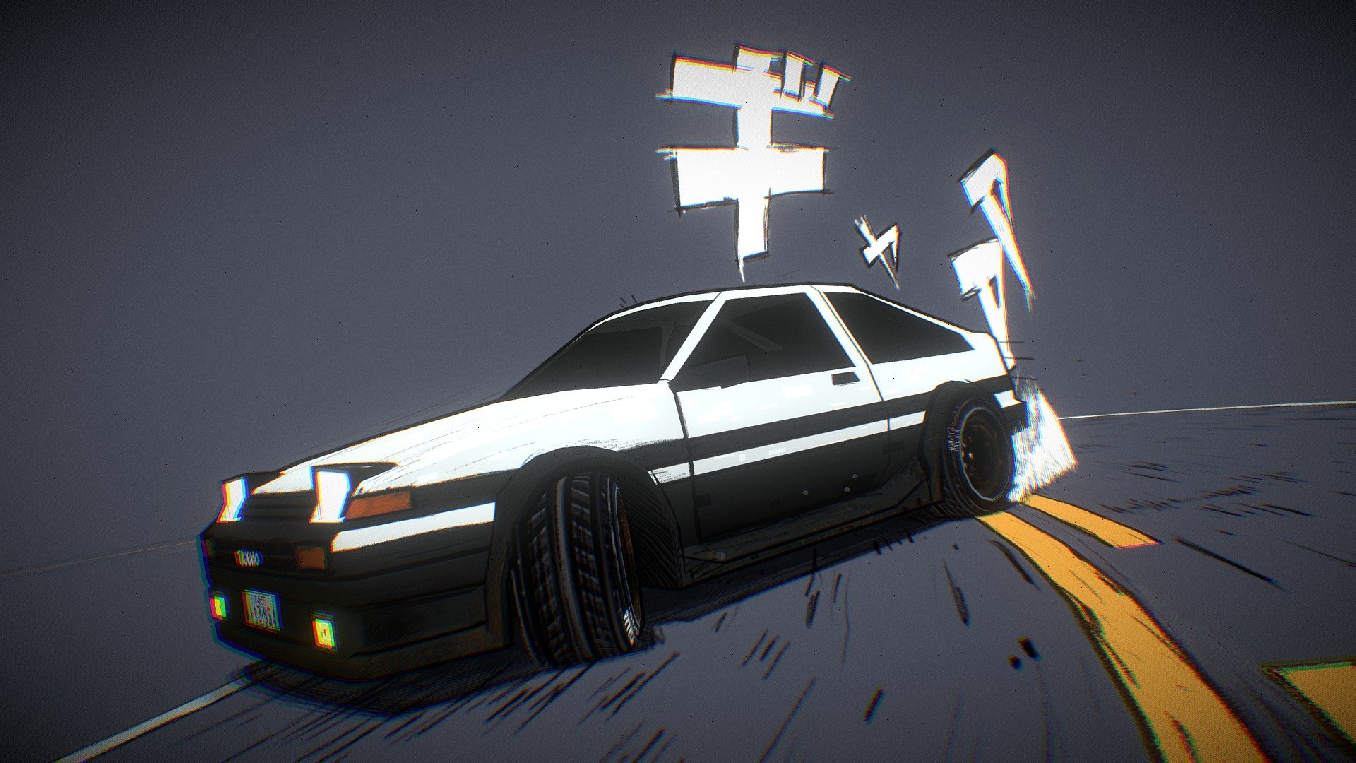 Drifting AE86 3d model