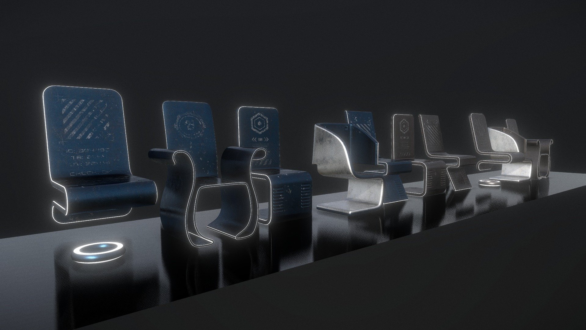 Sci-fi Chairs 3d model