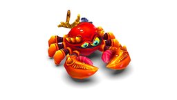 lowpoly 3d model cartoon crab