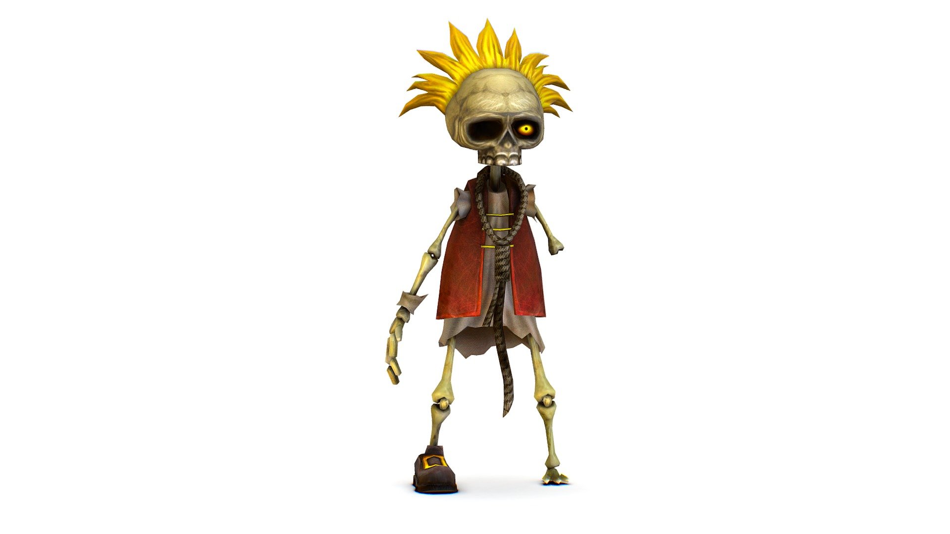 Skined Pirat Skeleton in Rob Booby Trap 3d model