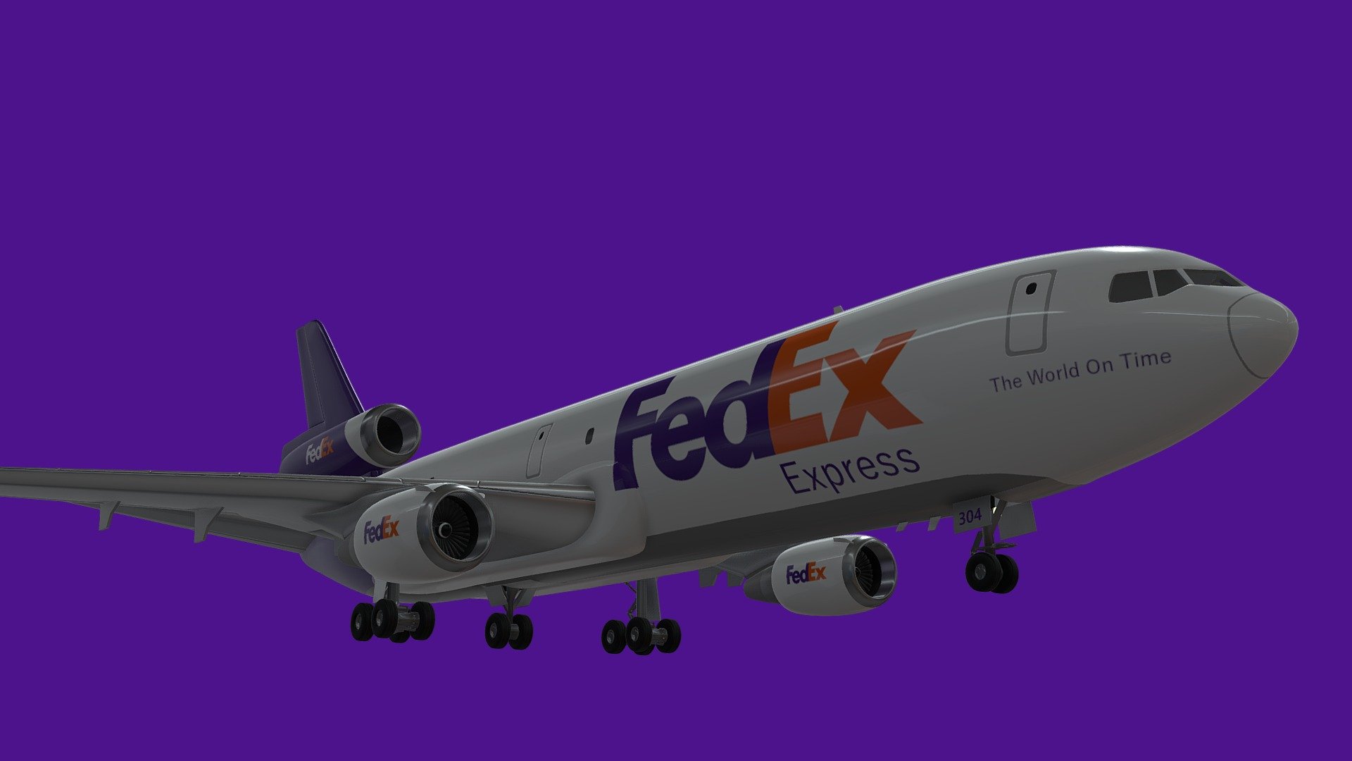 DC-10-30 FedEx 3d model