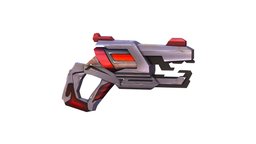 LowPoly Sci-Fi Cartoon Pistol Gun