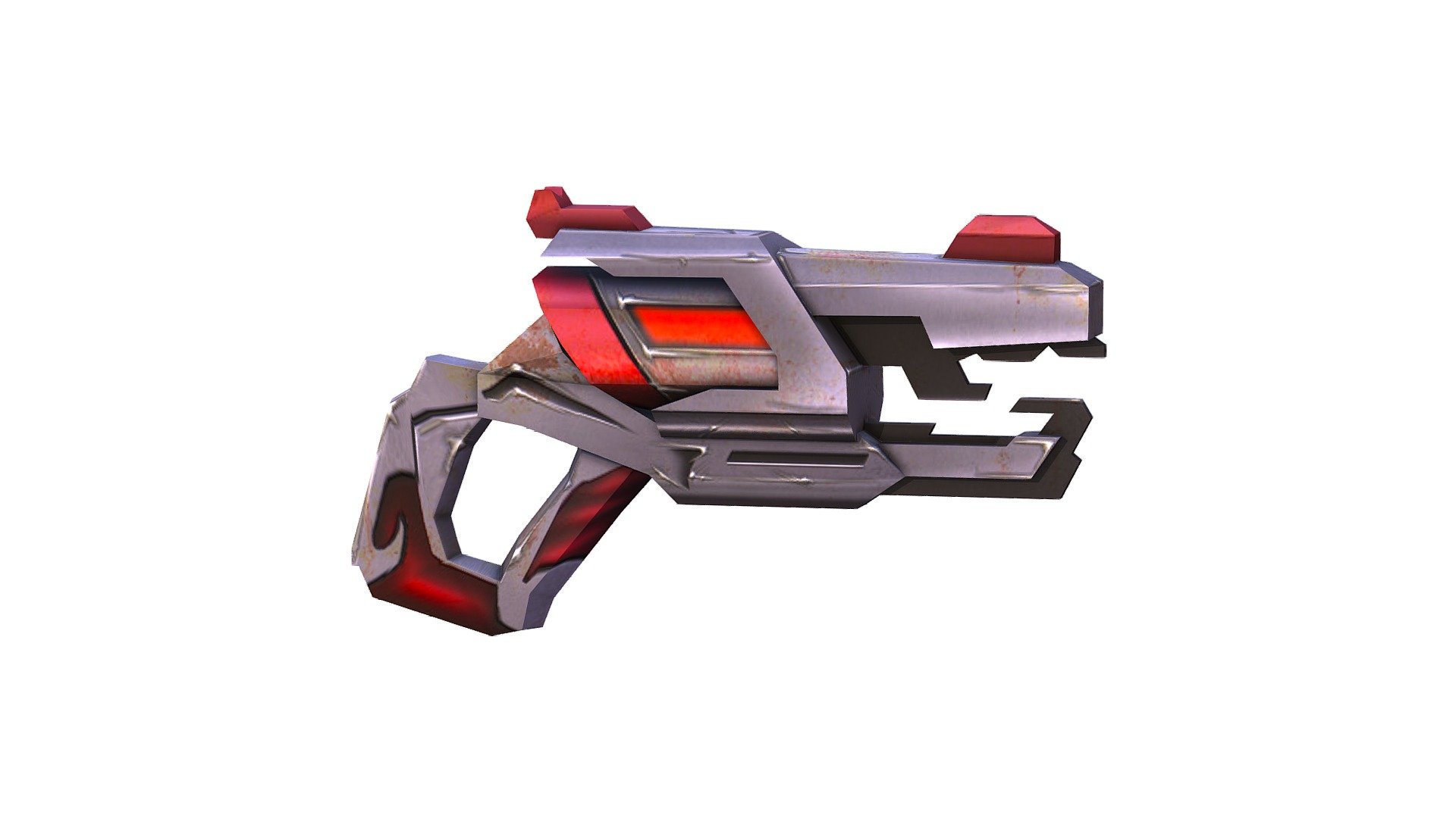 LowPoly Sci-Fi Cartoon Pistol Gun 3d model