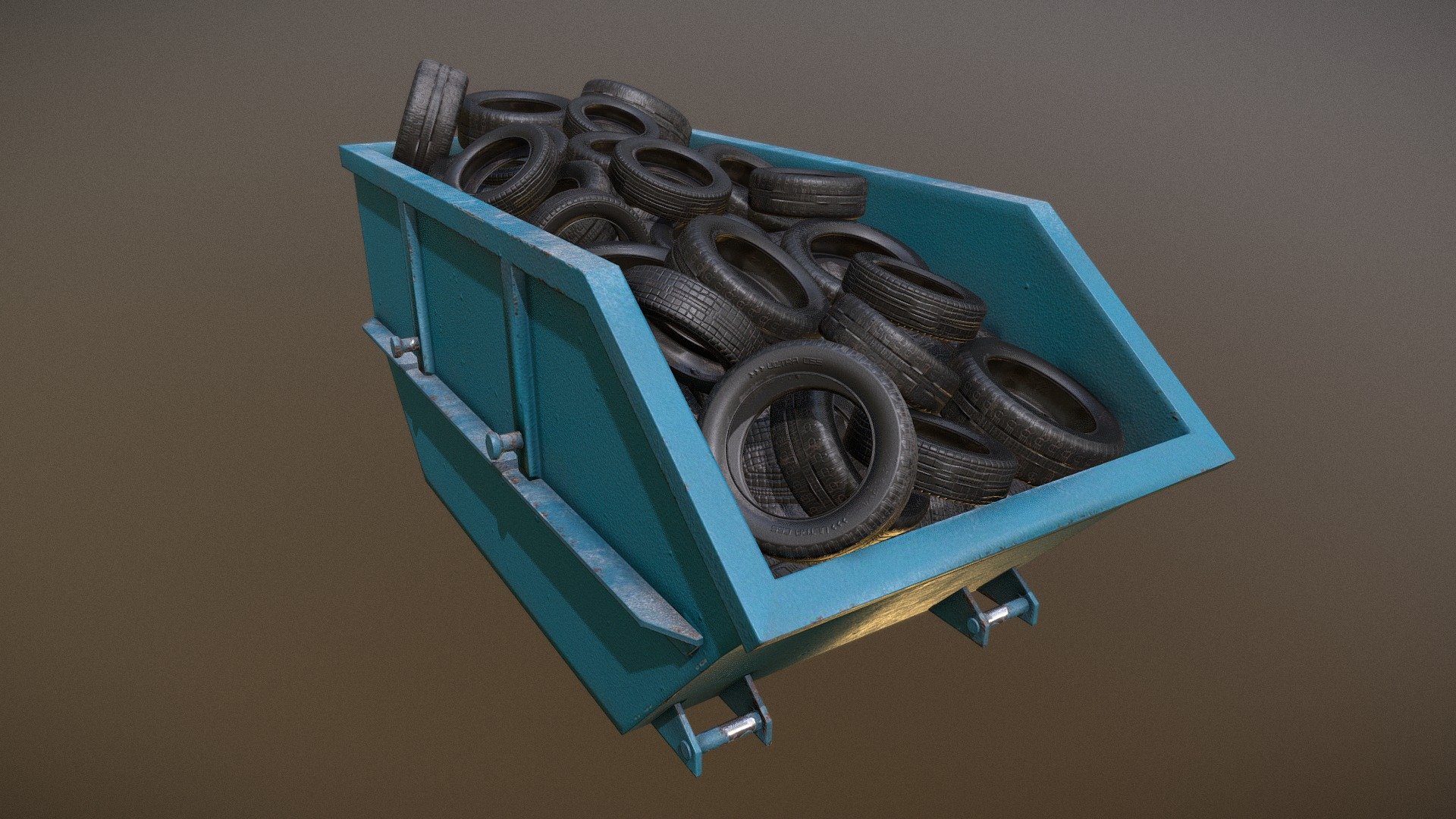 Container with Tires 3d model