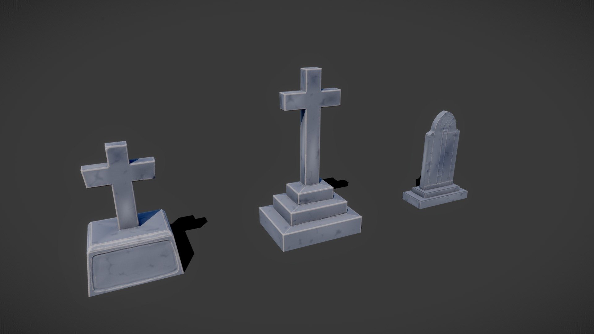 Gravestones Stylized 3d model