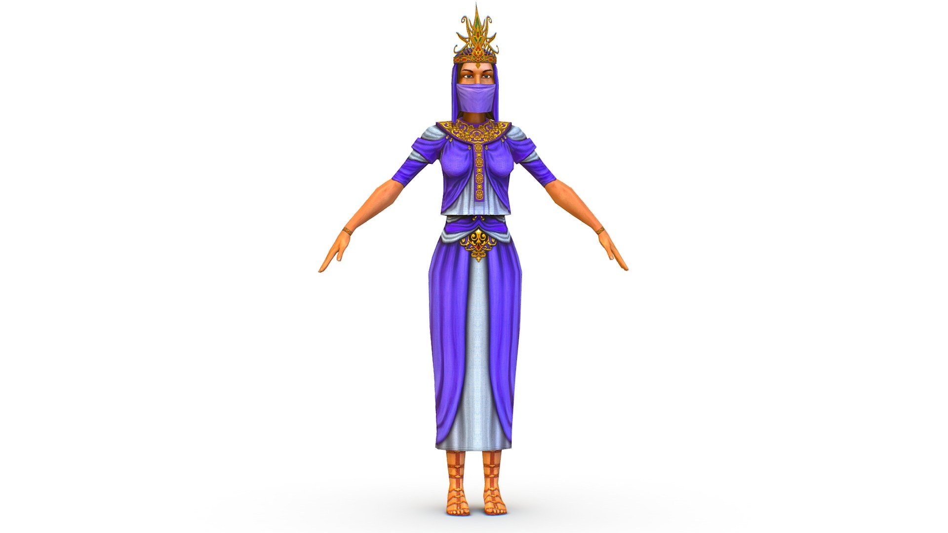 Arab dancer in national costume 3d model