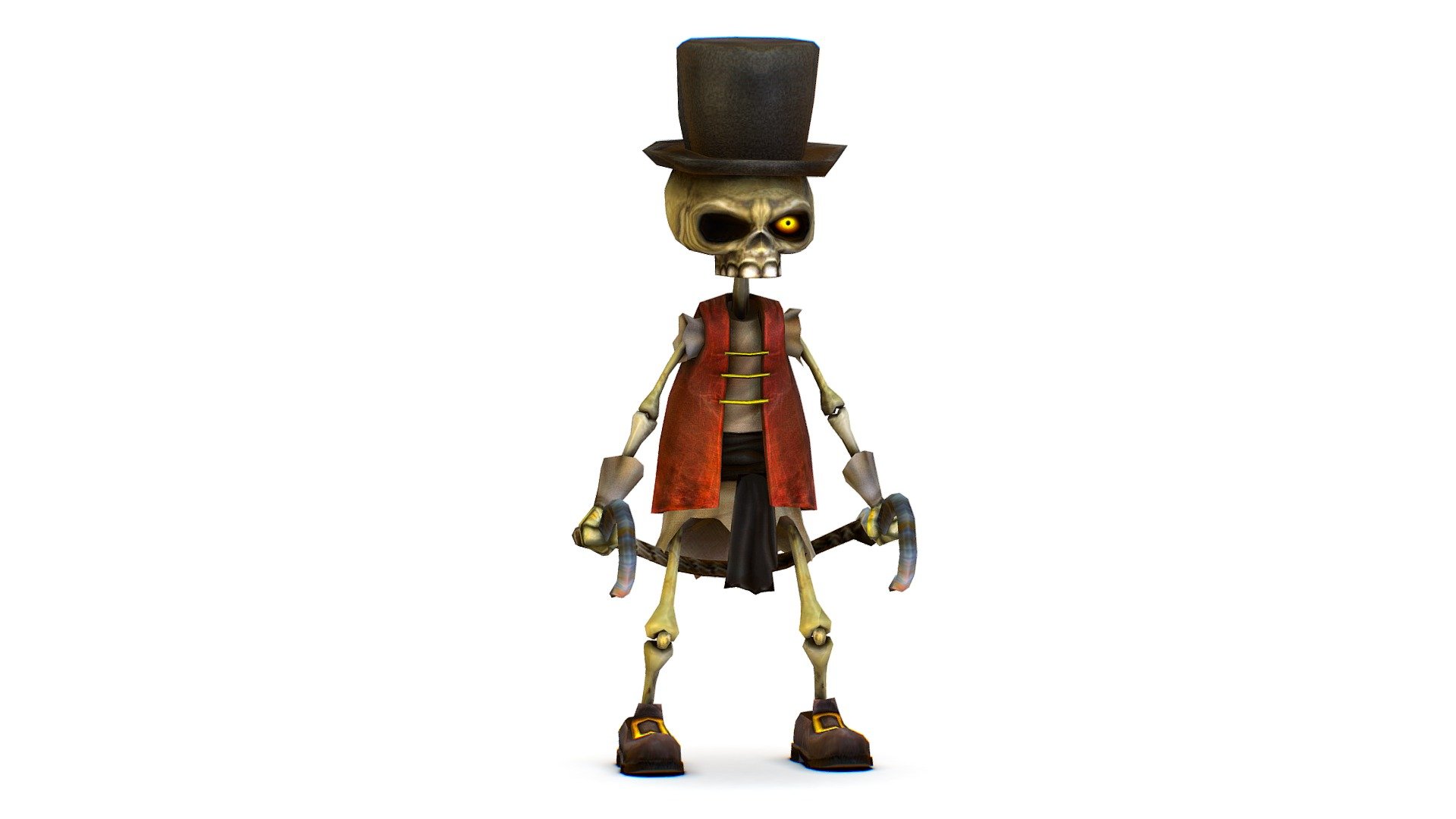 Pirat Skeleton in Rob Hat and Hooks 3d model