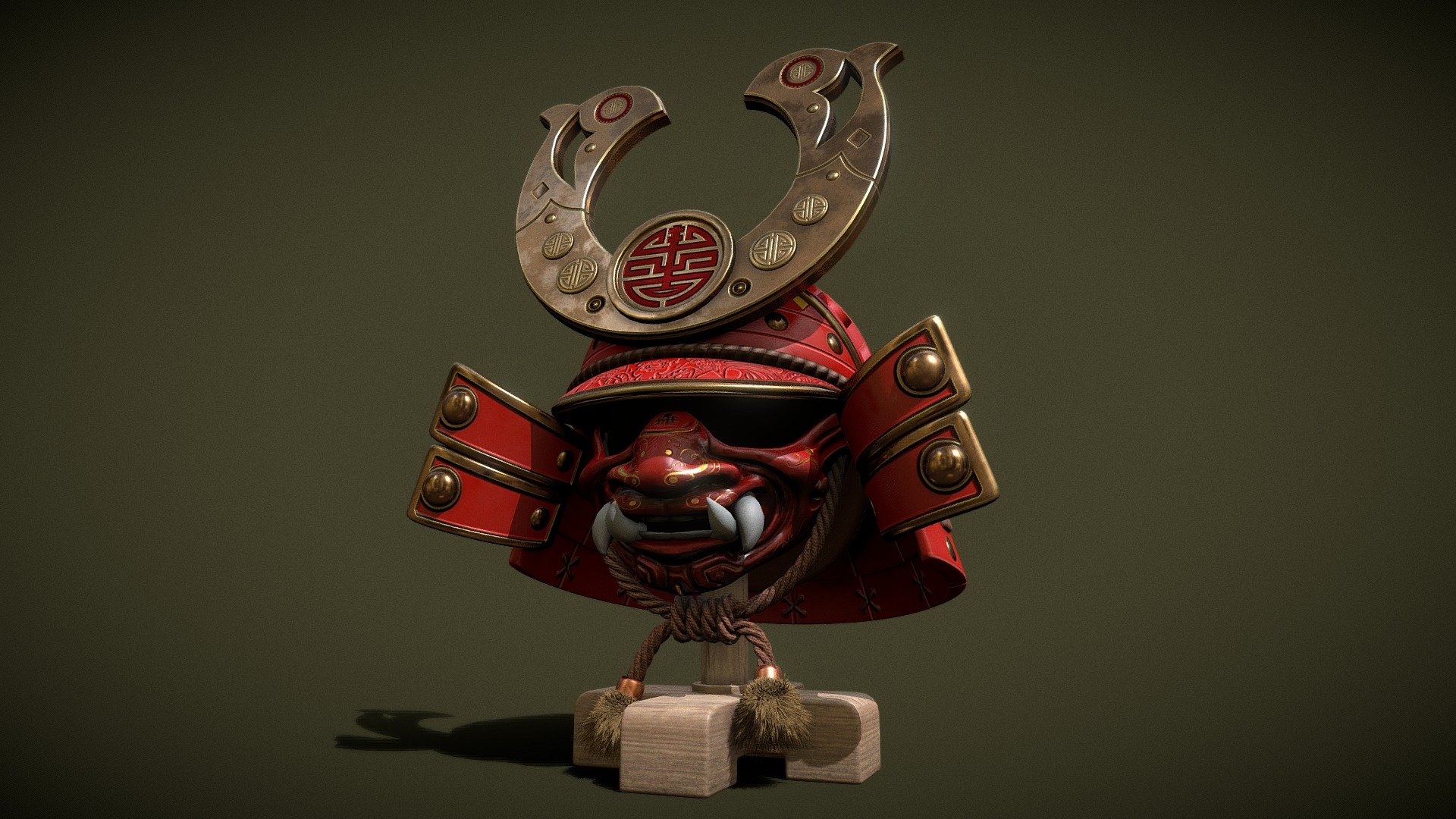 Sengoku samurai toy war helmet 3d model