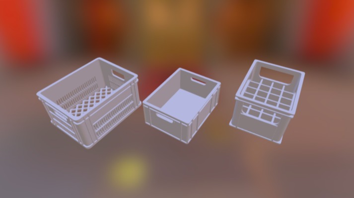 Plastic Crates 3d model