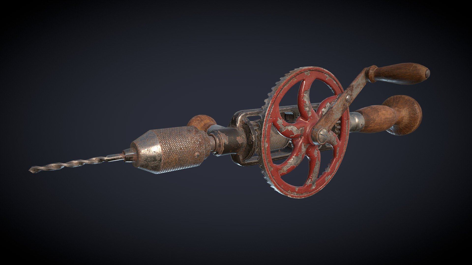 Old Hand Drill 3d model