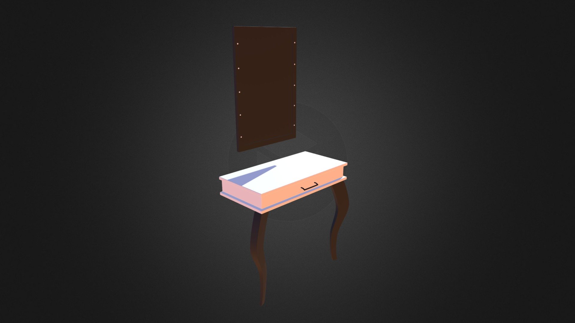 Hair Salon Mirror and Cabinet D Model 3d model