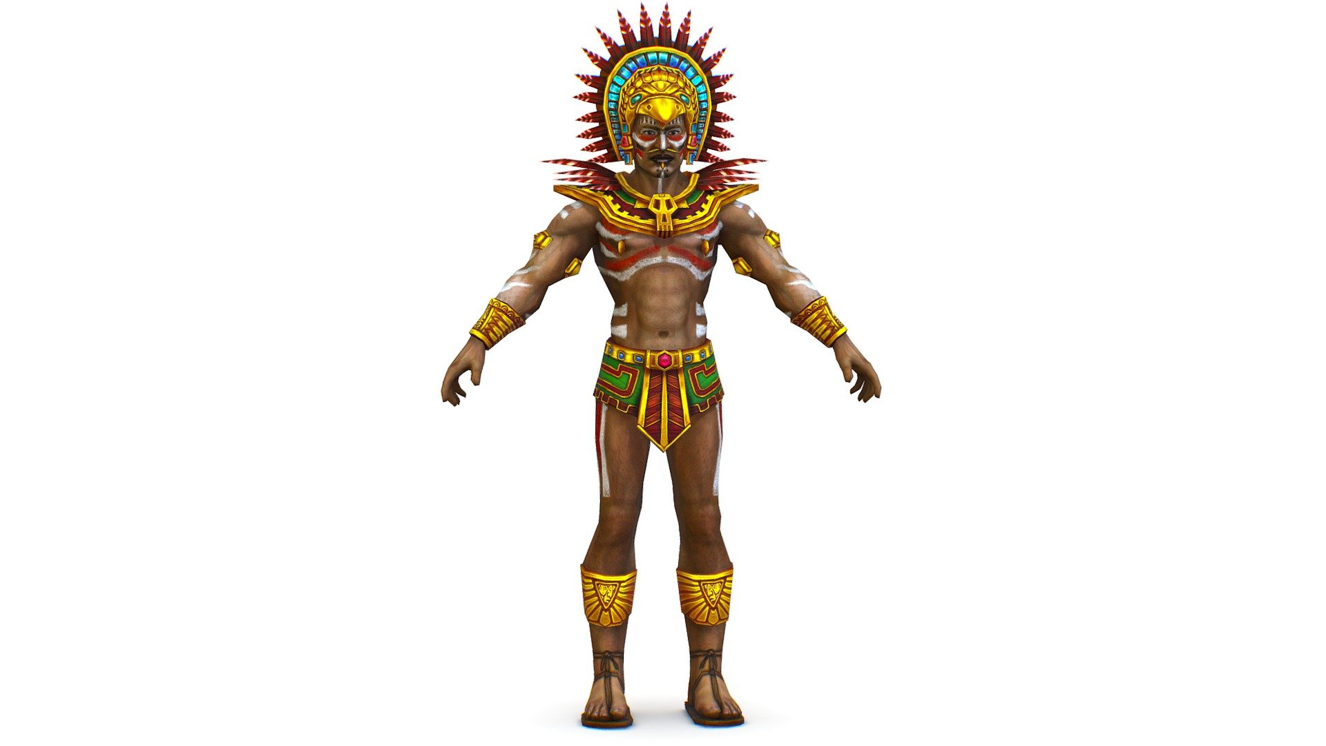 Native American Male Aboriginal National Costume 3d model