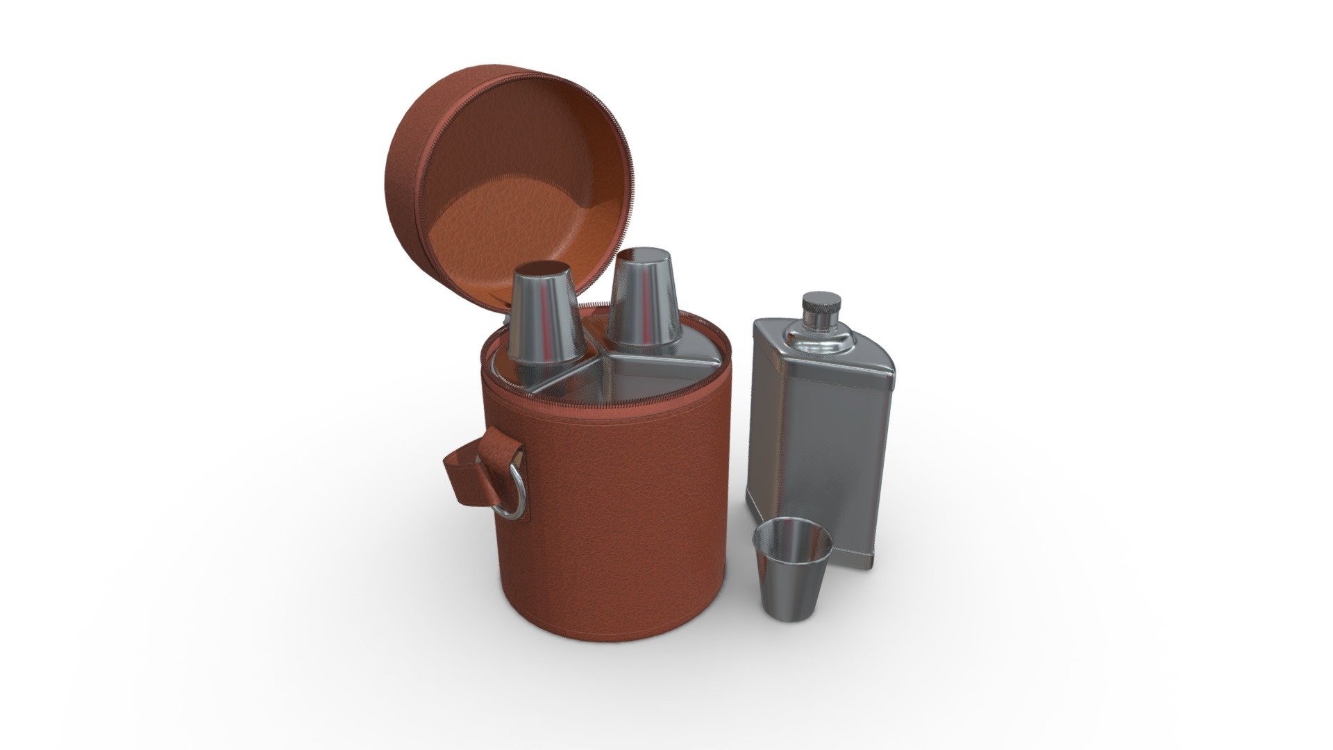 Camping Portable Flask Set 3d model