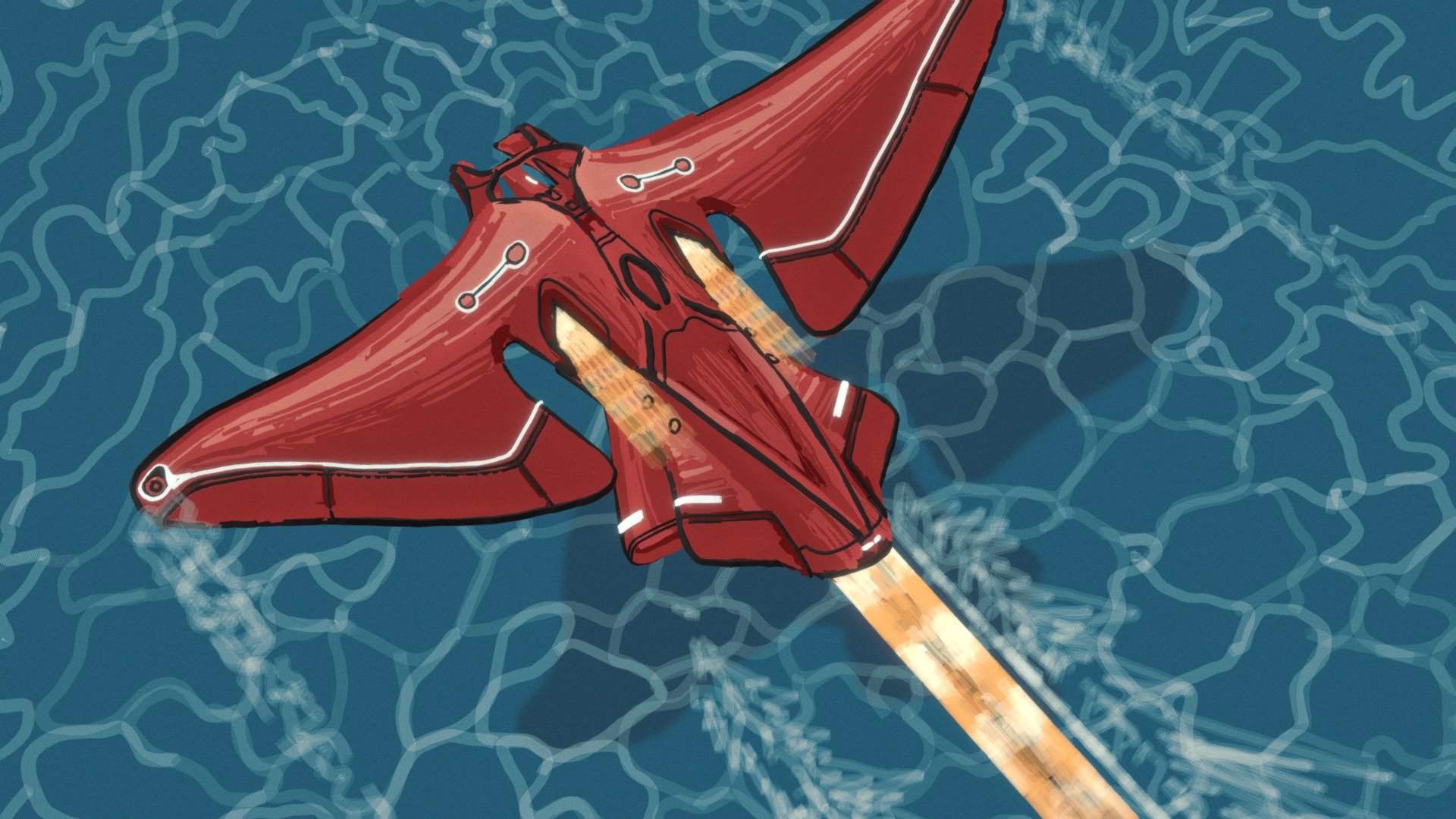 Red manta plane 3d model