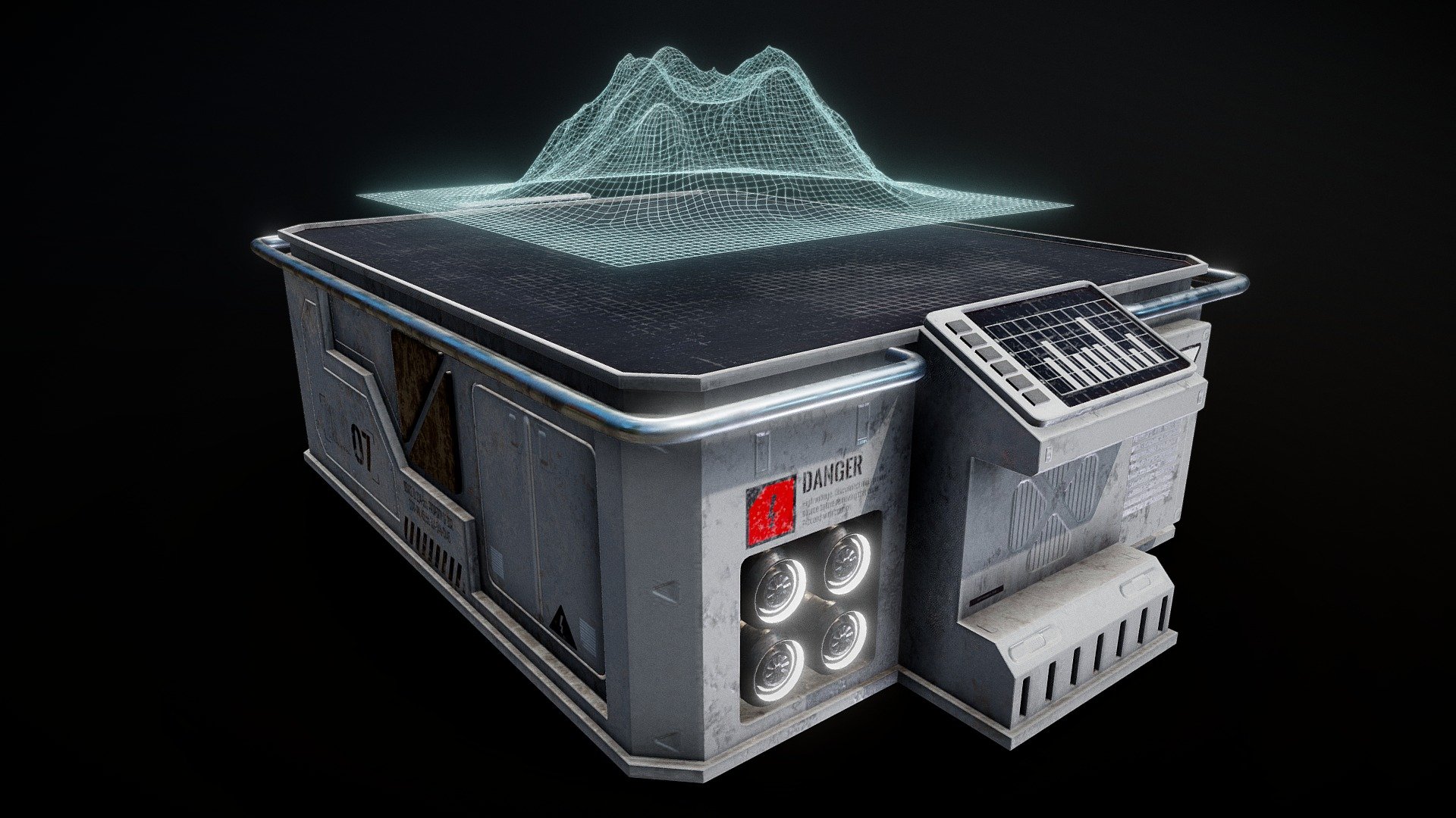 Sci fi Hologram Table 3d model