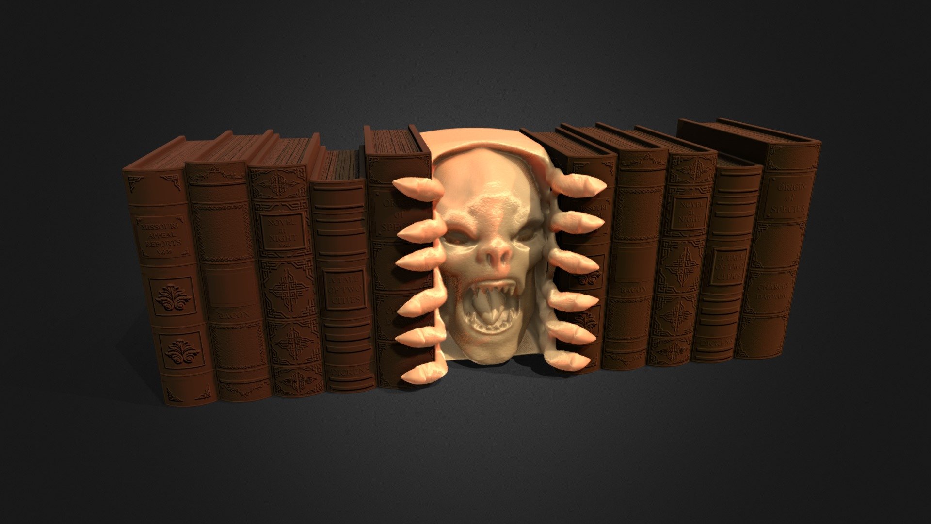 creature bookends (3dprint) 3d model