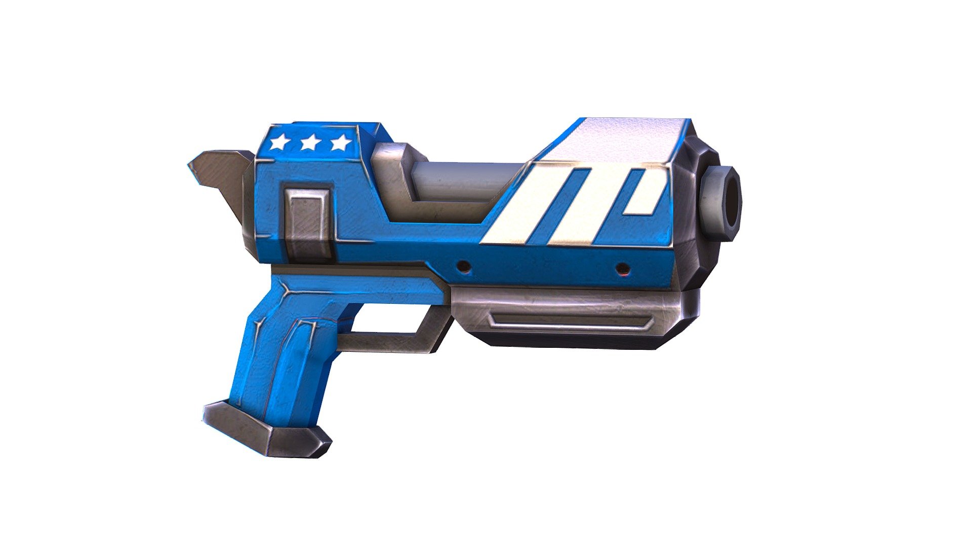 LowPoly Sci-Fi Cartoon Pistol Gun 3d model