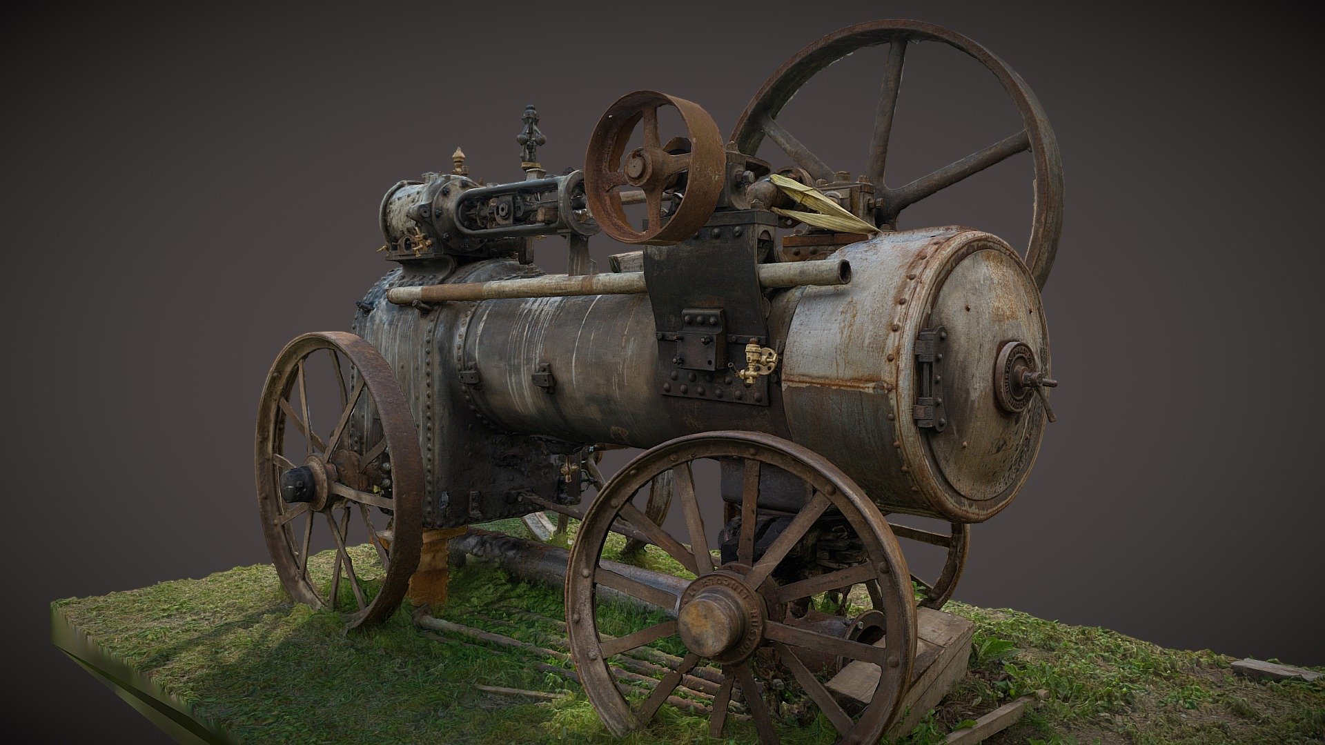 Old giant steam engine 3d model