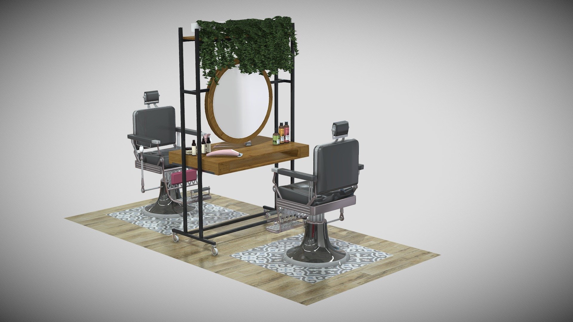 hairdresser furniture 3d model