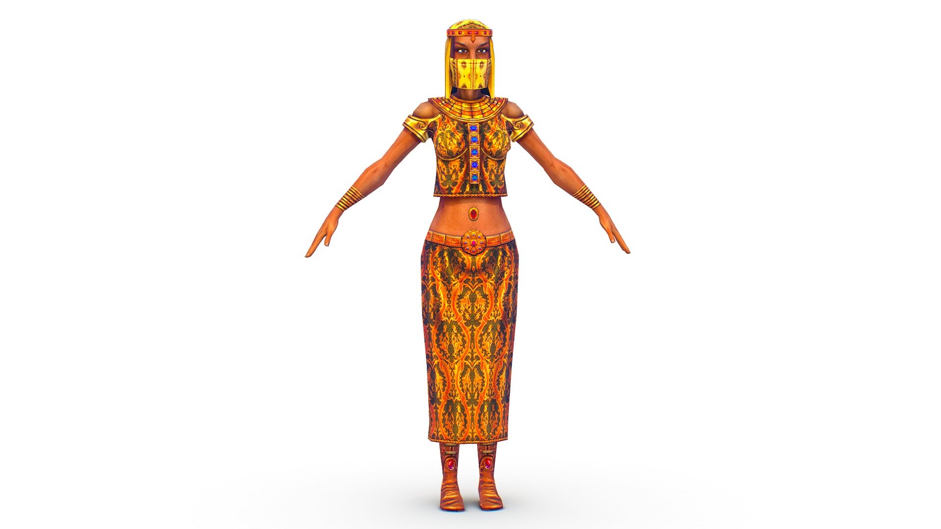 Arab dancer in national costume 3d model