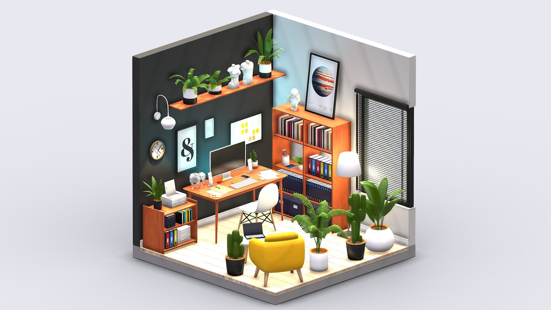 Tiny Office 3d model