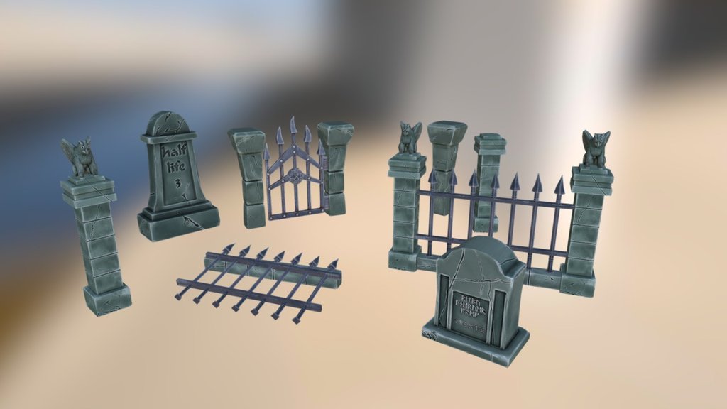 Cemetery props. Part 05 3d model